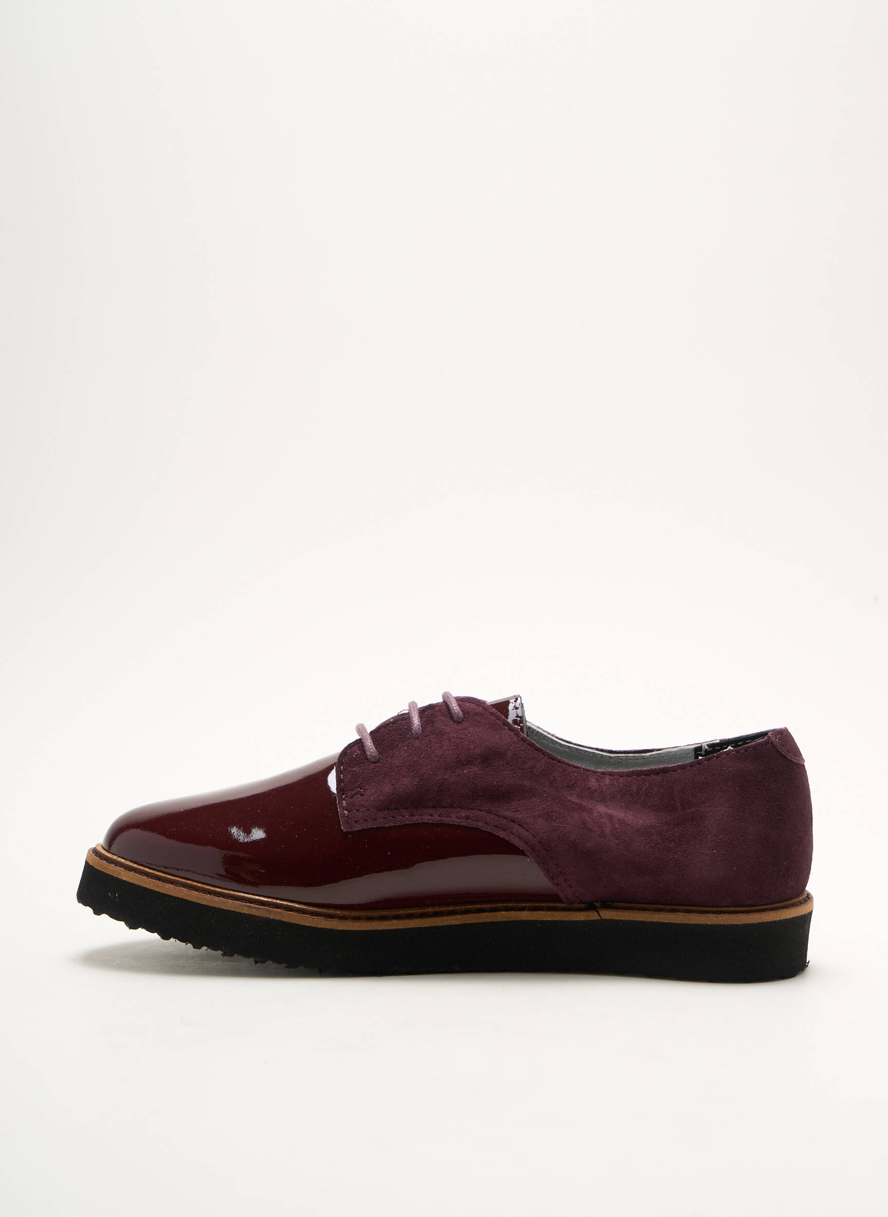 Derbiai lygus medžiaga plokščias kulnas iki 3 cm violetinis IPPON VINTAGE moteris