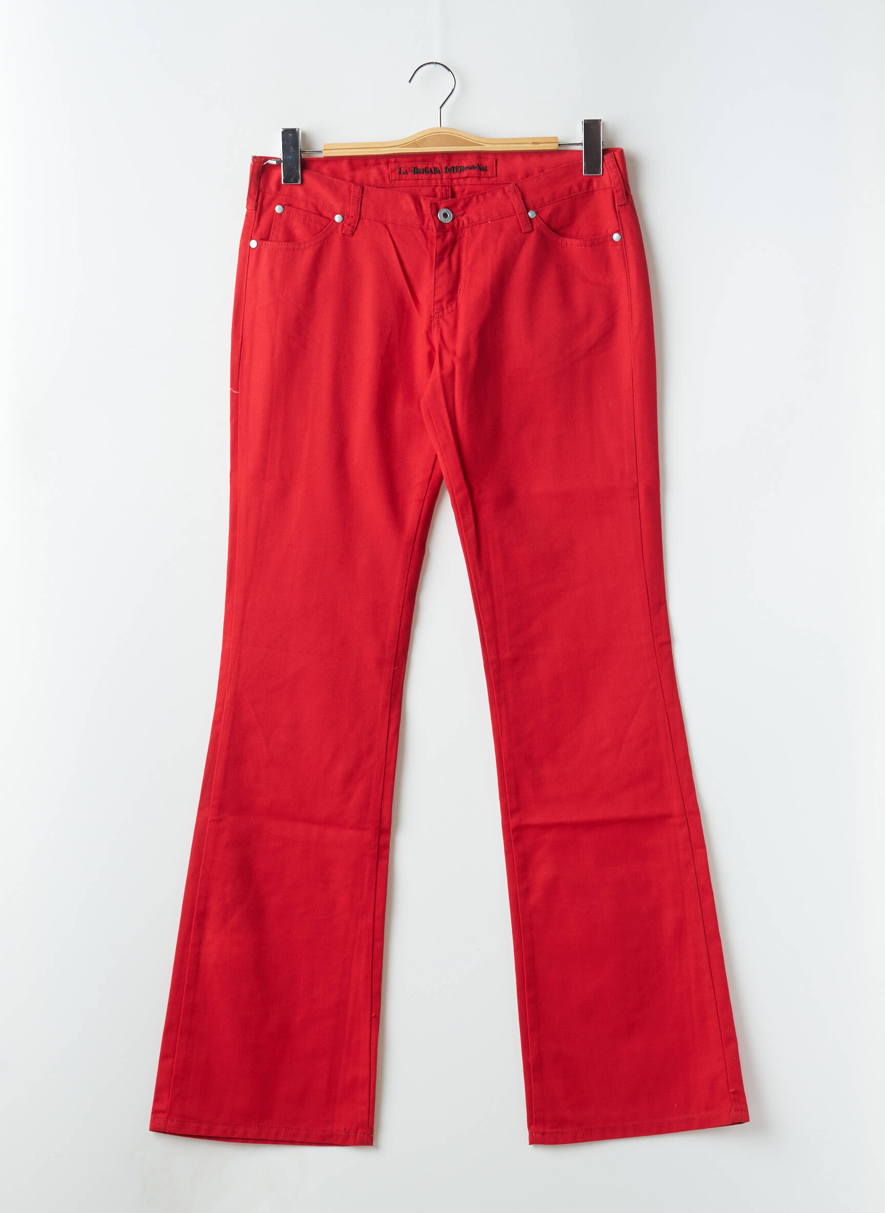 Bootcut džinsai uždarymas su užtrauktuku po mygtuku uždengimu raudona LA BRIGADA INTERNACIONAL moteris