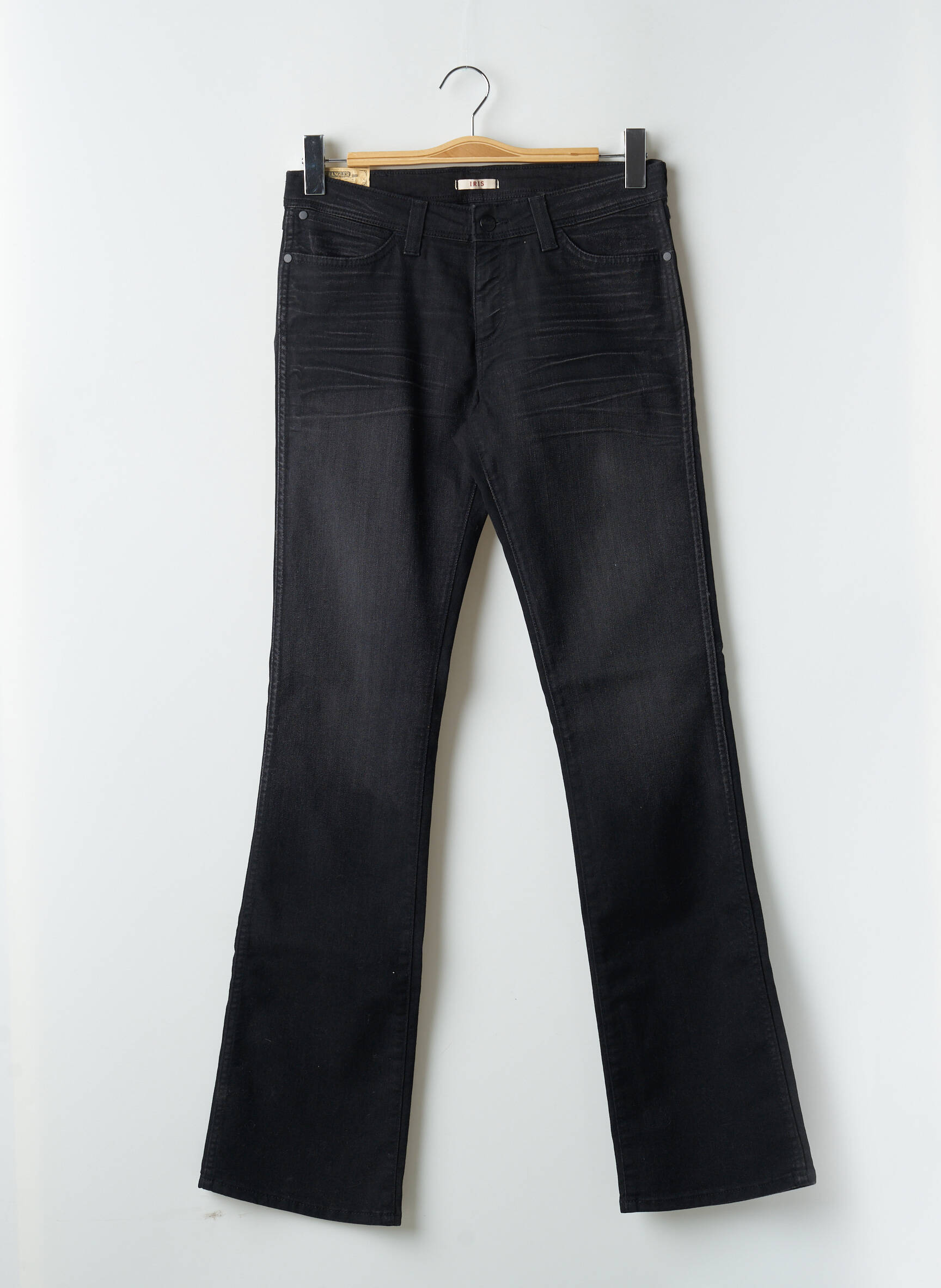Bootcut džinsai tamprumas maža dydžio juodas WRANGLER moteris