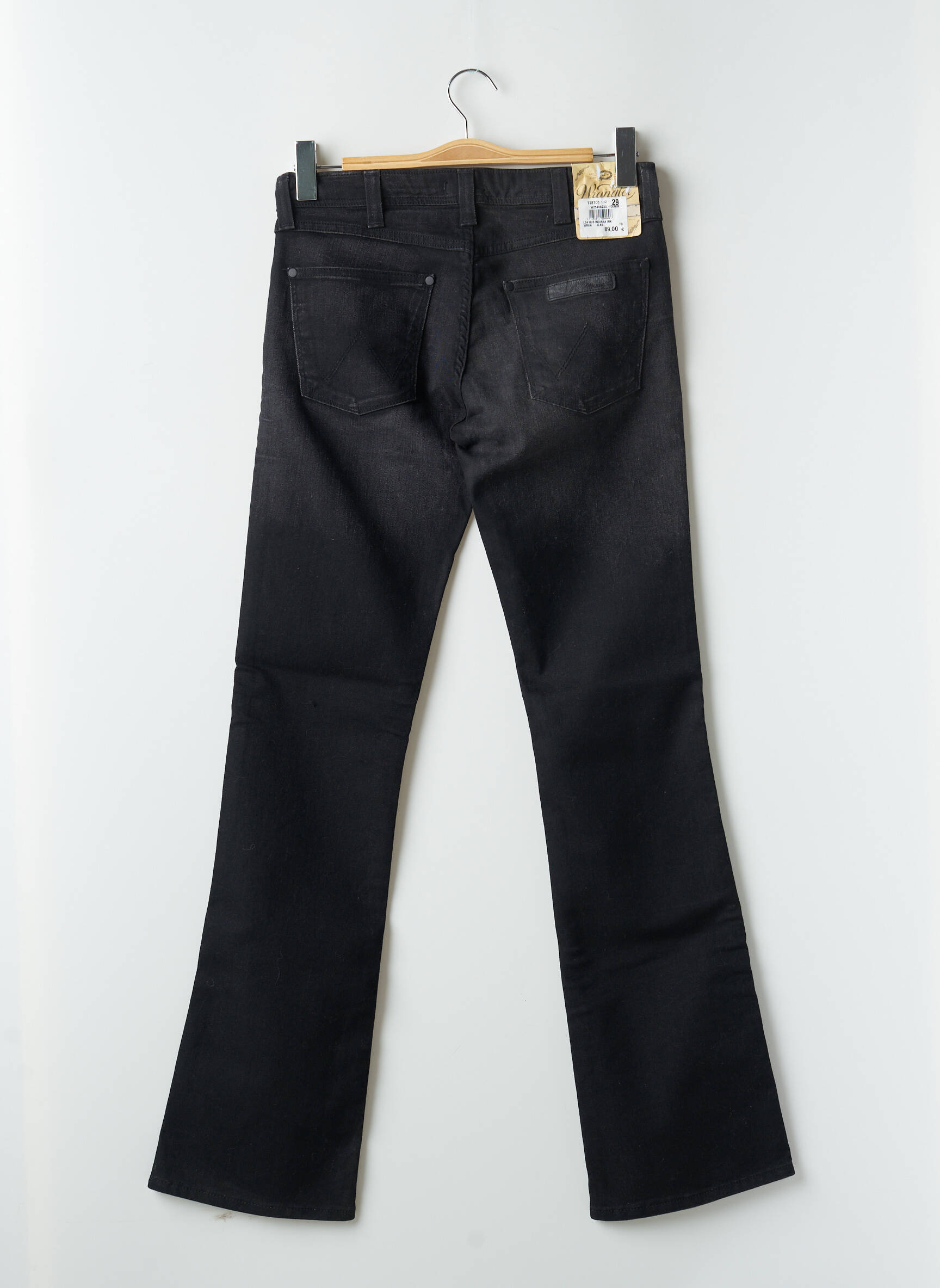 Bootcut džinsai tamprumas maža dydžio juodas WRANGLER moteris