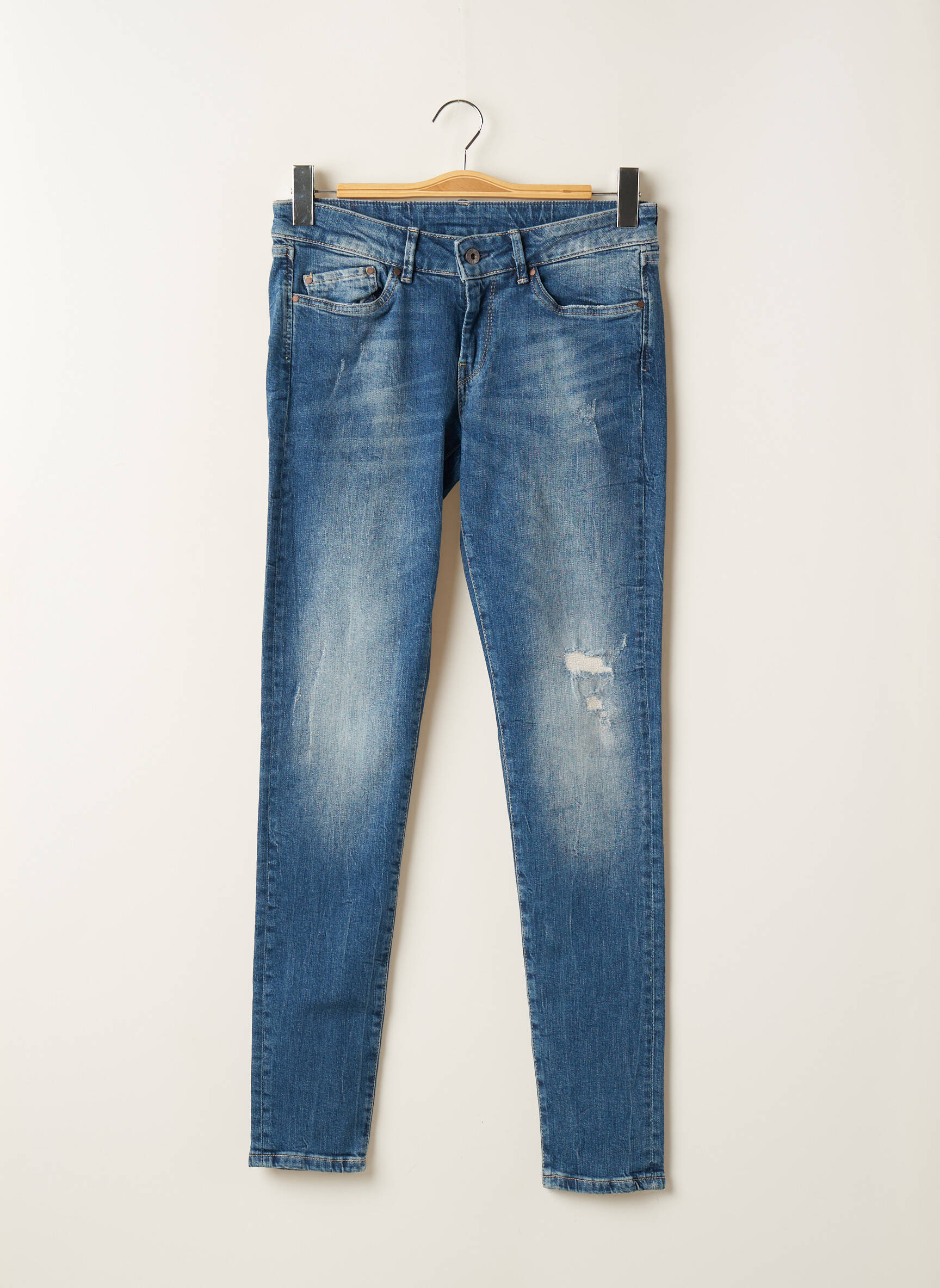 Lieknos džinsai nusidėvėjęs ir išblukęs efektas normala dydis mėlyna PEPE JEANS moteris