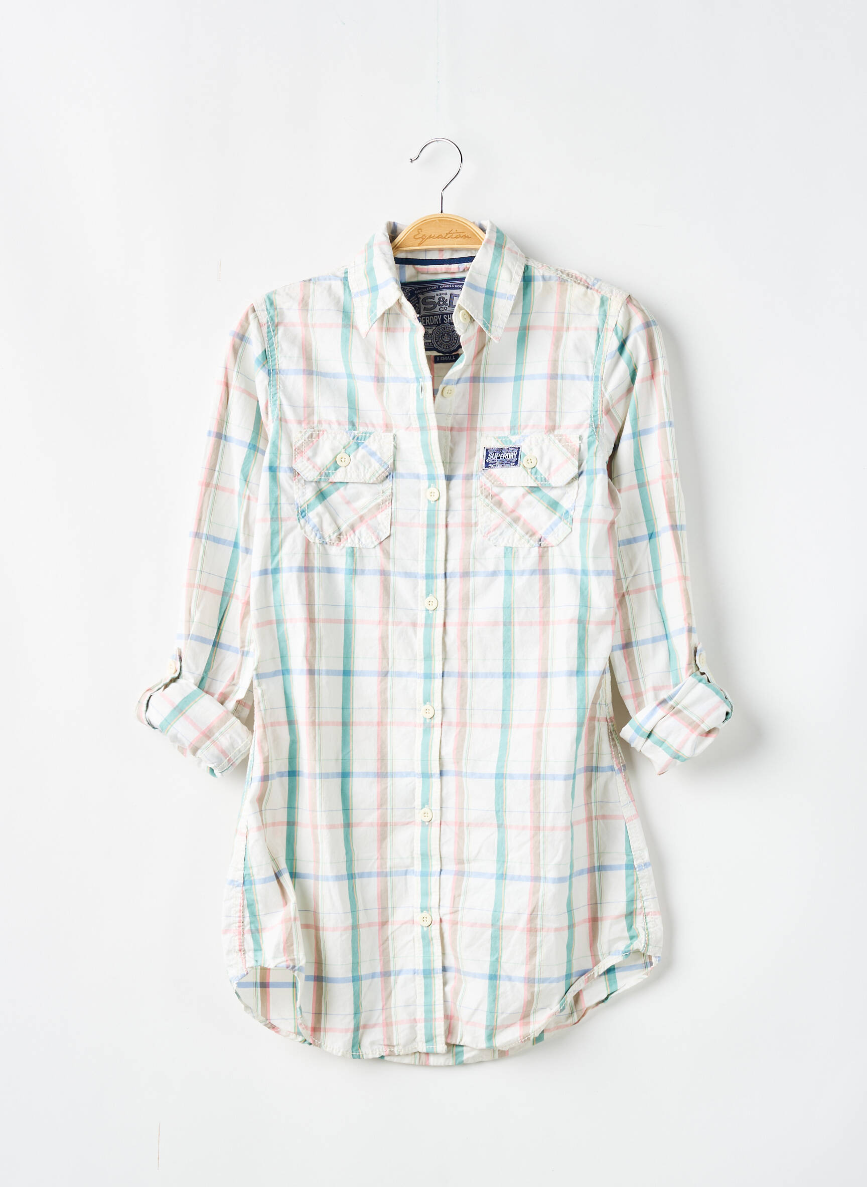 Moteriškas marškinys mėlyna SUPERDRY moteris