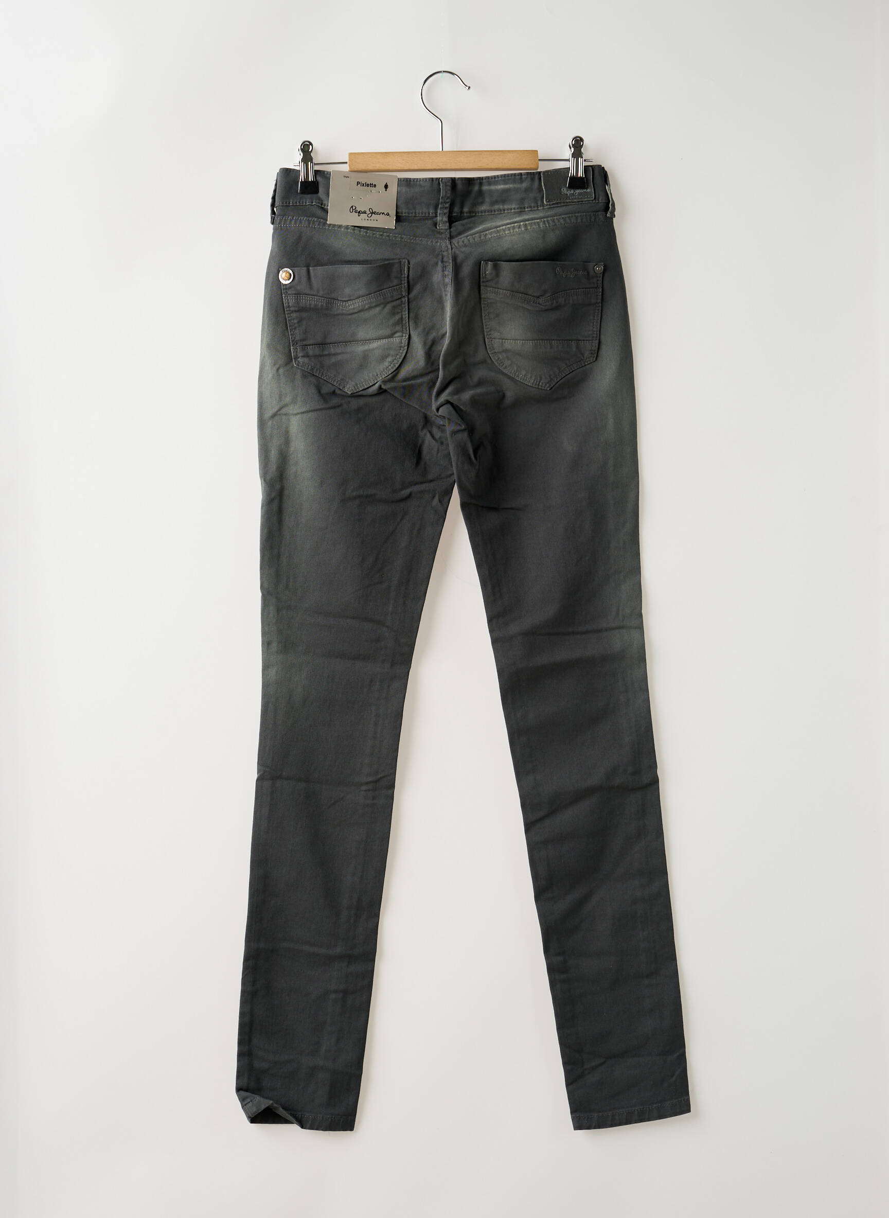 Lieknos kelnės pilka PEPE JEANS mergina