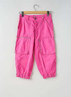 Pusilgių kelnių popelinos audinys, kuris pasižymi lygiu ir tankiu paviršiumi. normala dydis rožinė TEDDY SMITH moteris