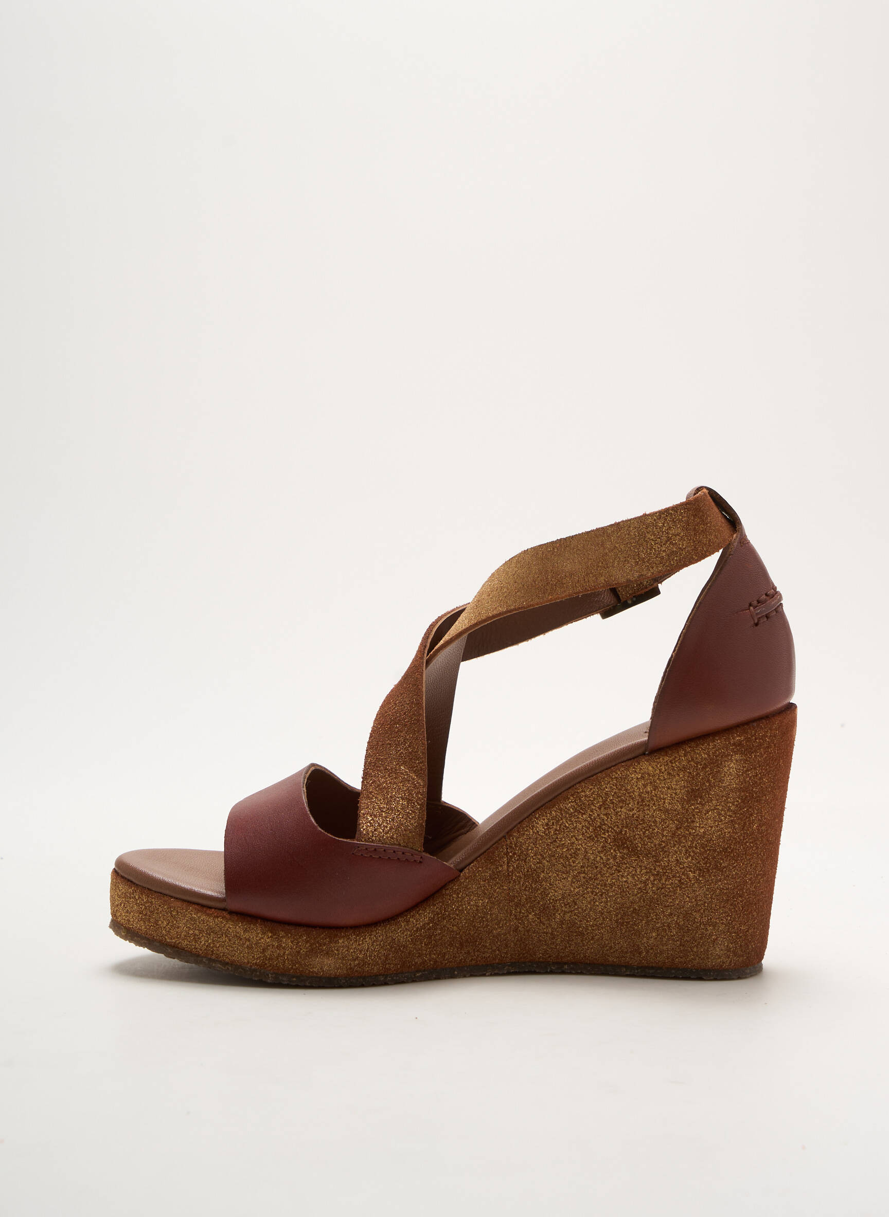 Sandalai/nu pėdos lygus medžiaga kulnas nuo 7 iki 9 cm rudas PALLADIUM moteris