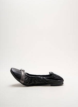 Balerinos lygus audinys plokščias kulnas iki 3 cm juodas BALLERINE D'OC moteris