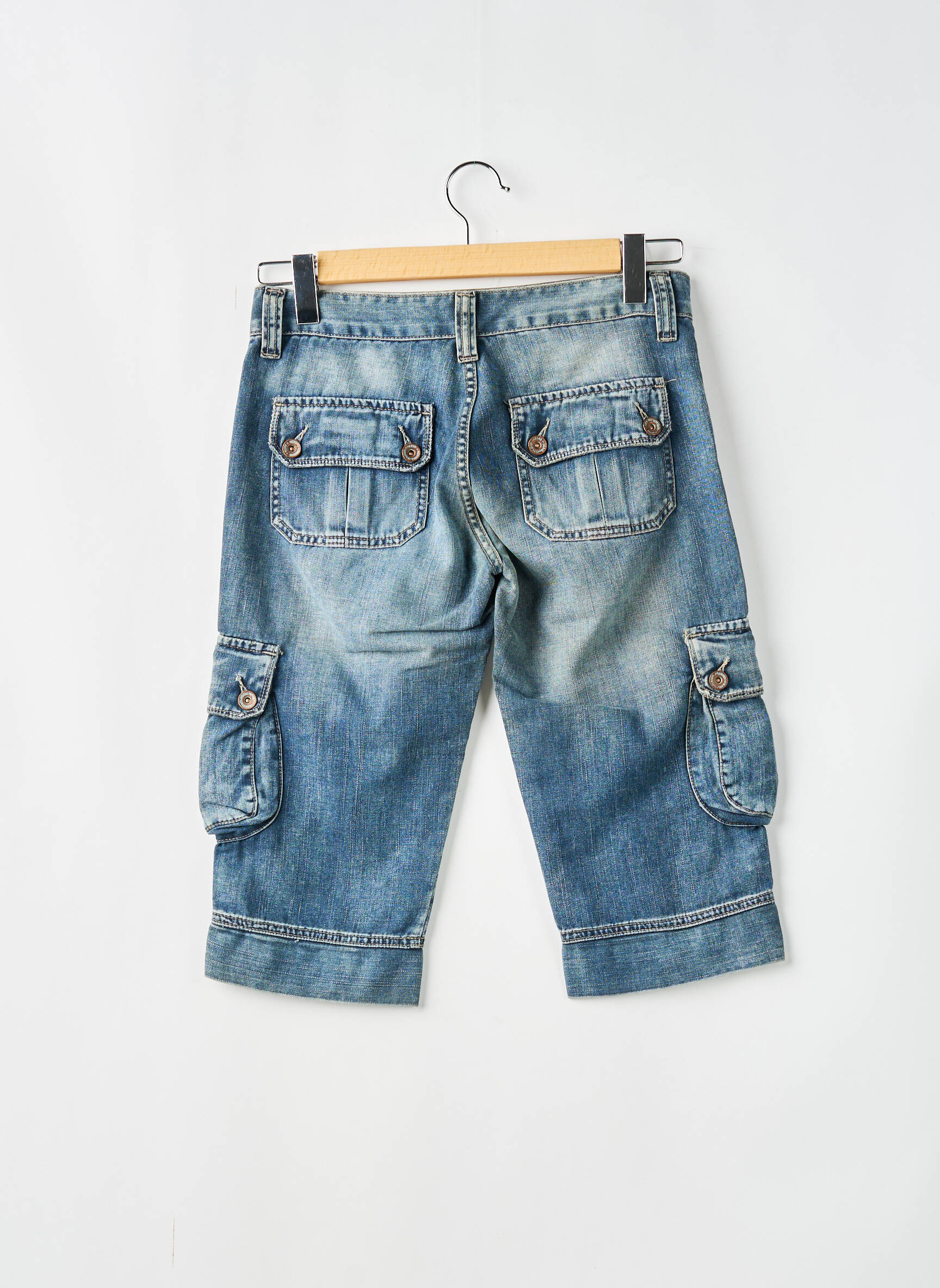 Pusilgių kelnių tamprumas maža dydžio mėlyna DENIM STUDIO moteris