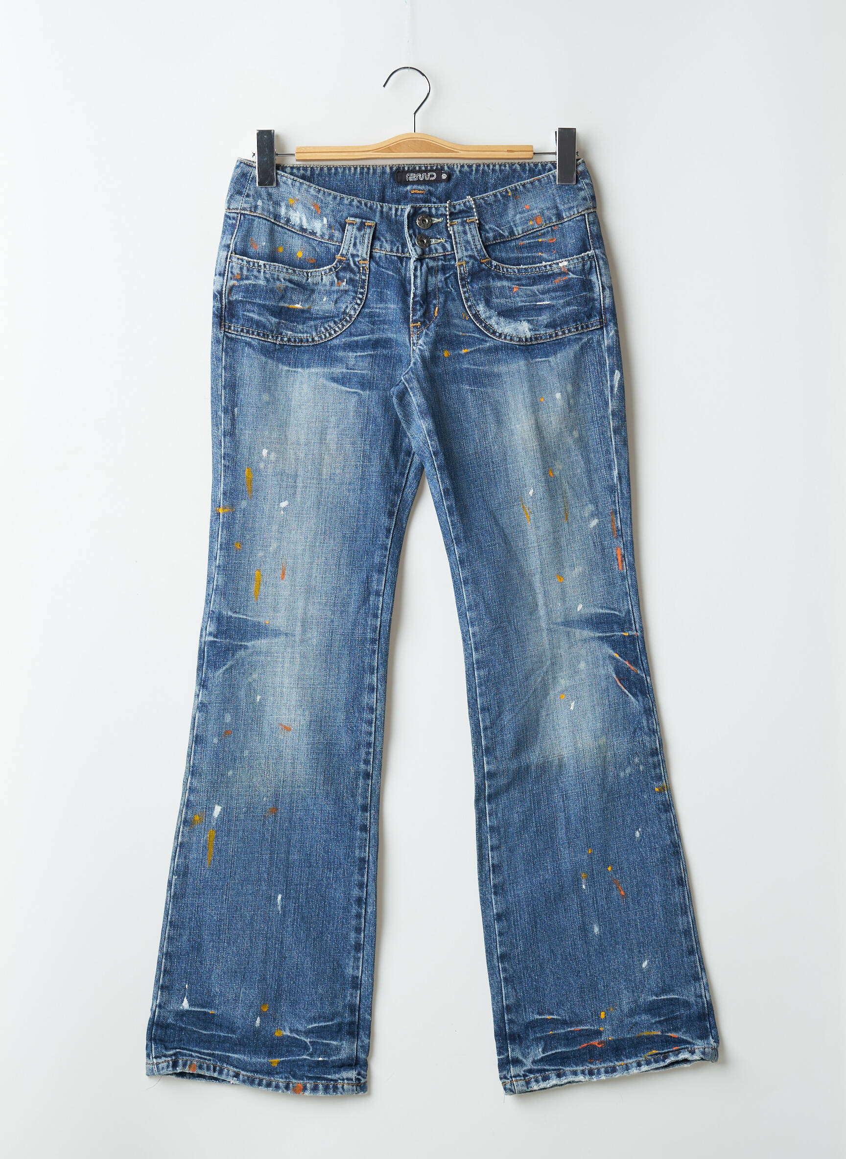 Bootcut džinsai tamprumas maža dydžio mėlyna RWD moteris
