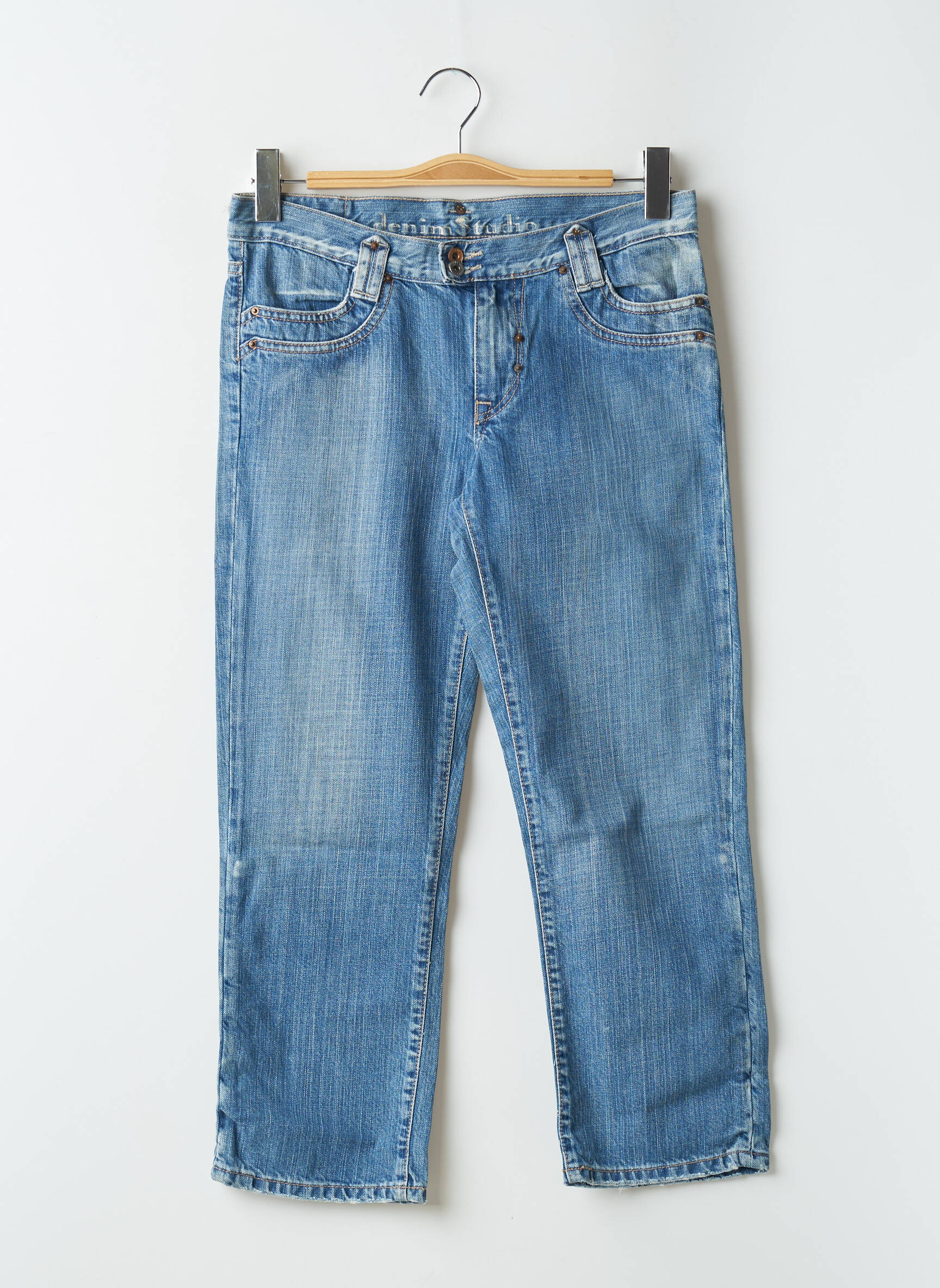 Pusilgių kelnių tamprumas maža dydžio mėlyna DENIM STUDIO moteris