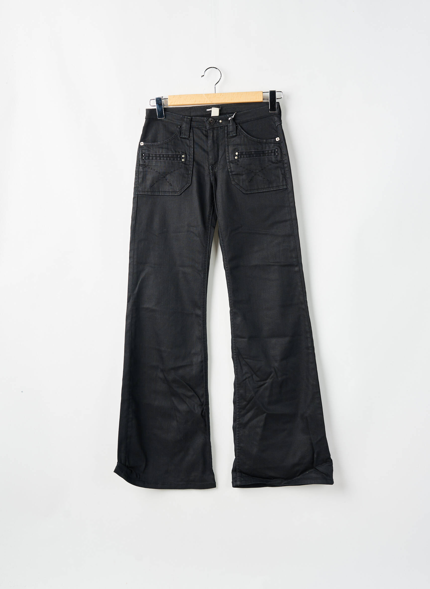 Bootcut džinsai brutinis audimas maža dydžio juodas REDWOOD moteris