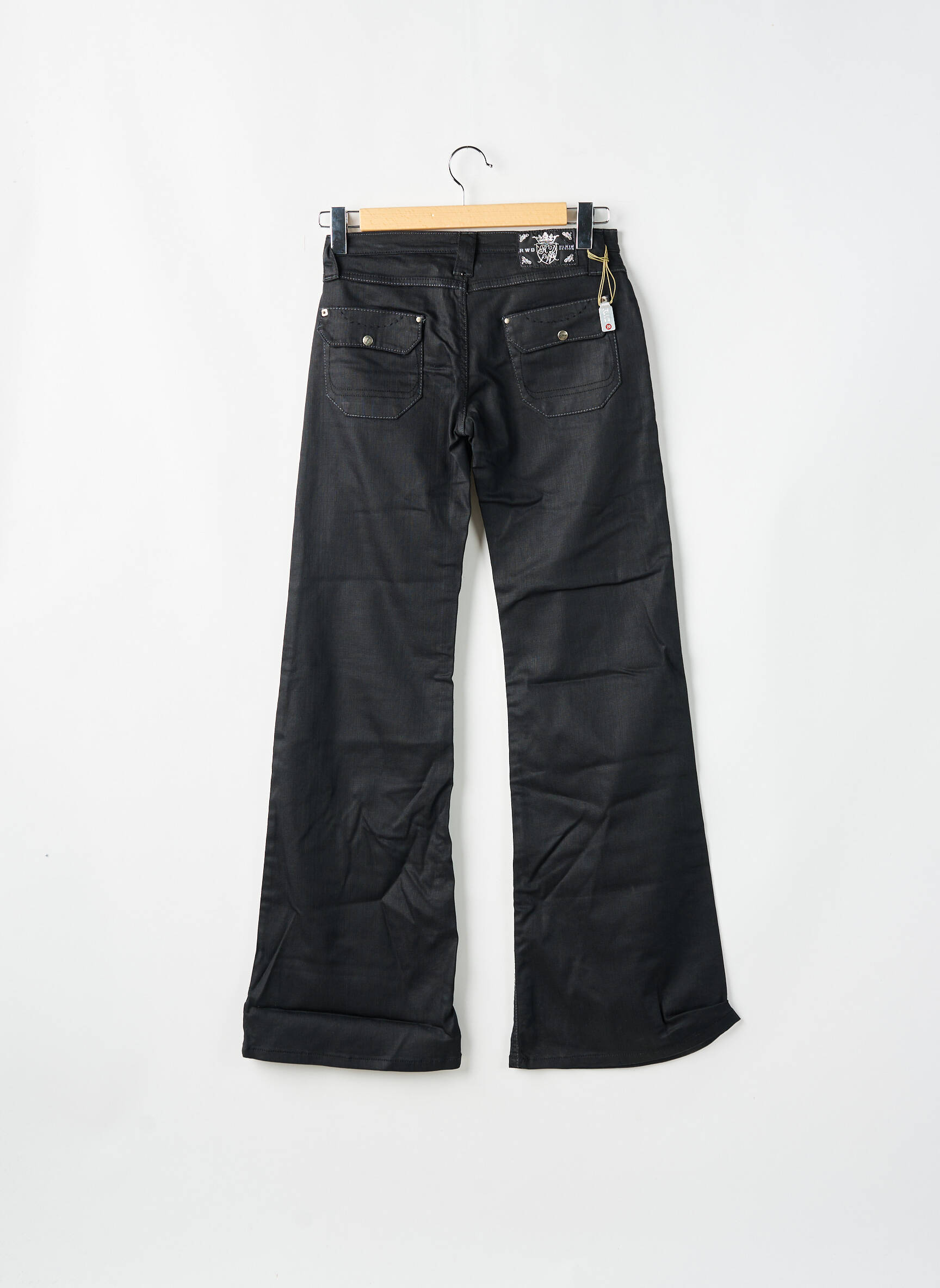 Bootcut džinsai brutinis audimas maža dydžio juodas REDWOOD moteris