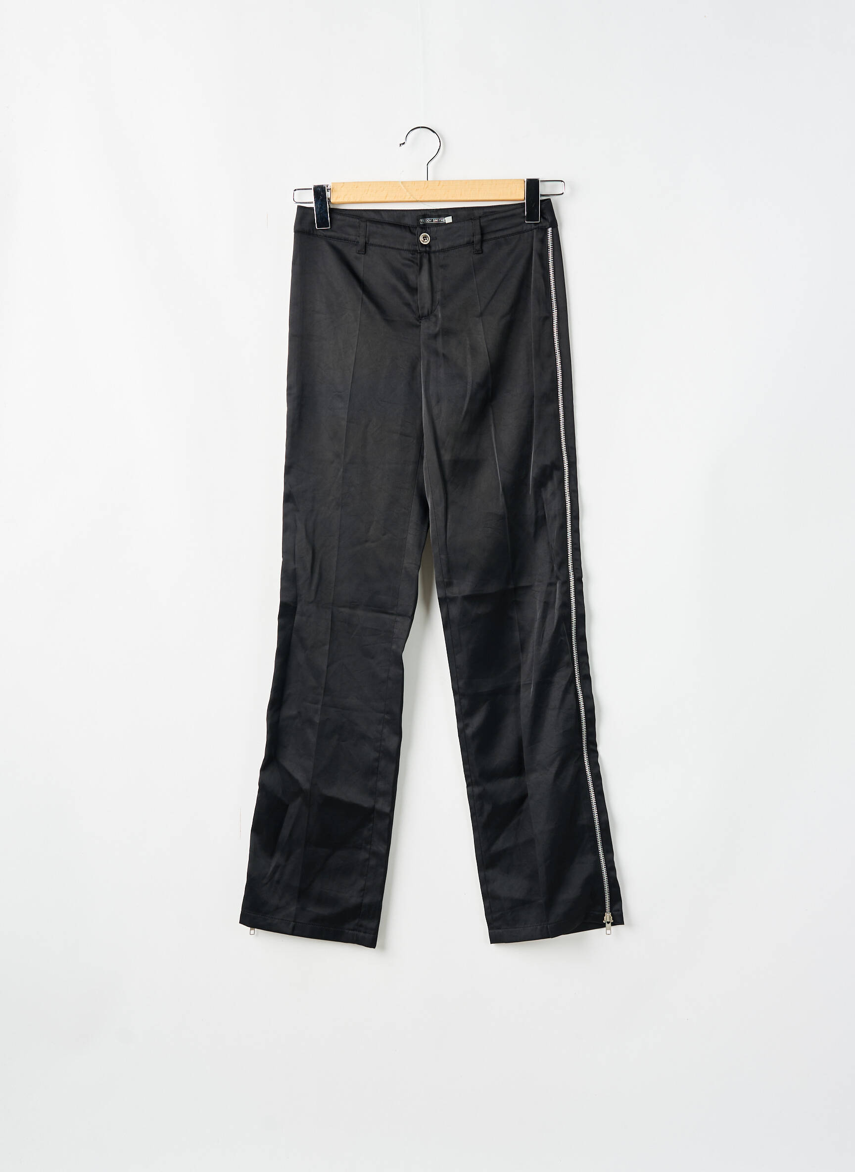 Tiesi kelnė uždarymas su užtrauktuku po mygtuku uždengimu juodas TEDDY SMITH moteris