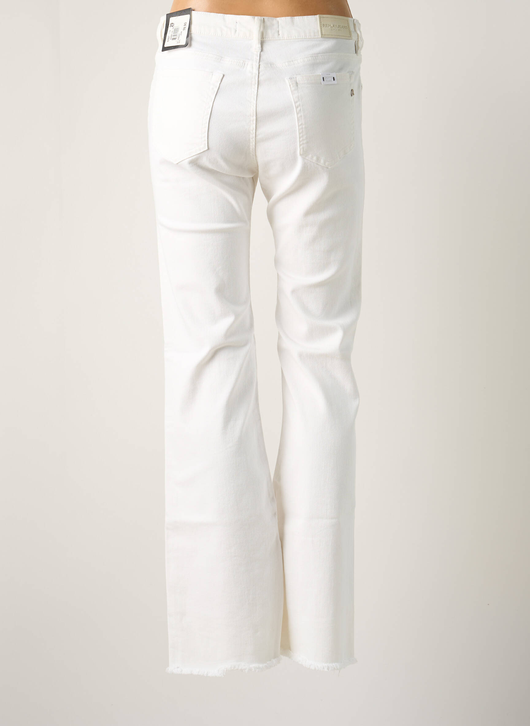 Bootcut džinsai aukšta talija aukšta talija baltas REPLAY moteris