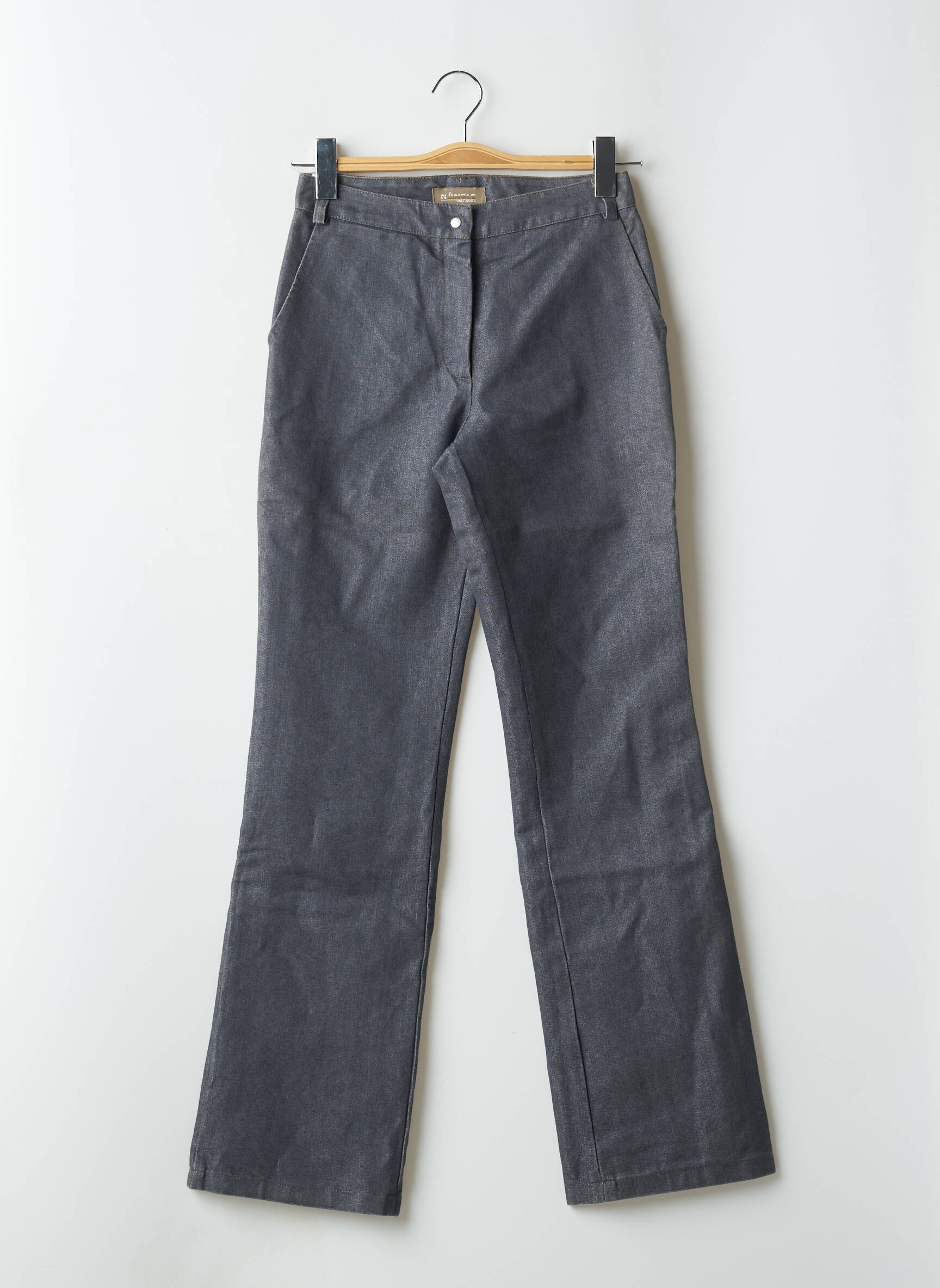 Bootcut džinsai aukšta talija aukšta talija pilka TWO ANGLE moteris