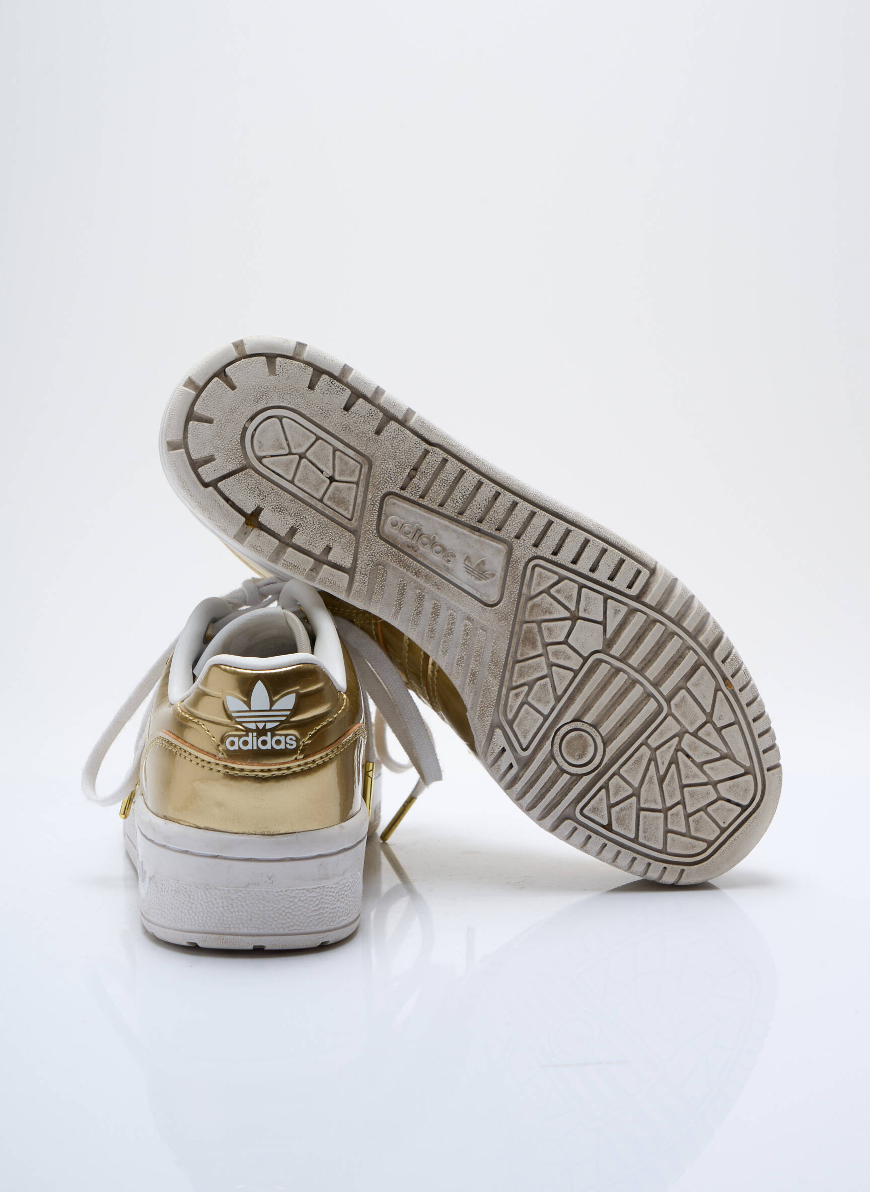 Bėgimo bateliai lygus medžiaga plokščias kulnas iki 3 cm auksas ADIDAS moteris
