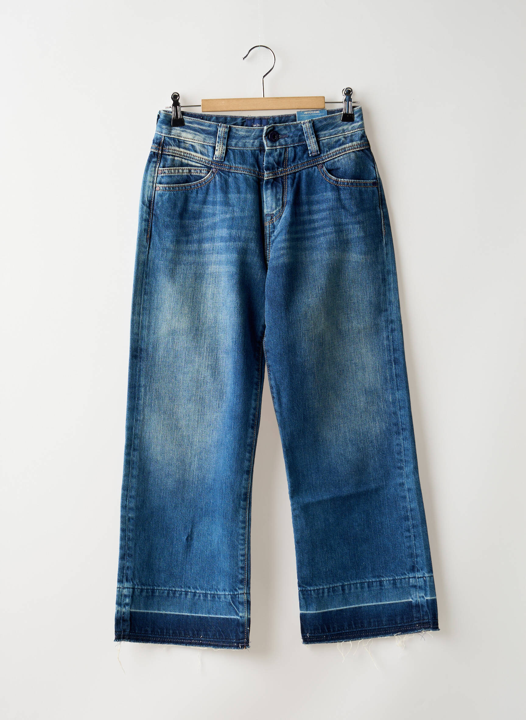 Tiesios kirpimo džinsai tamprumas maža dydžio mėlyna PEPE JEANS moteris