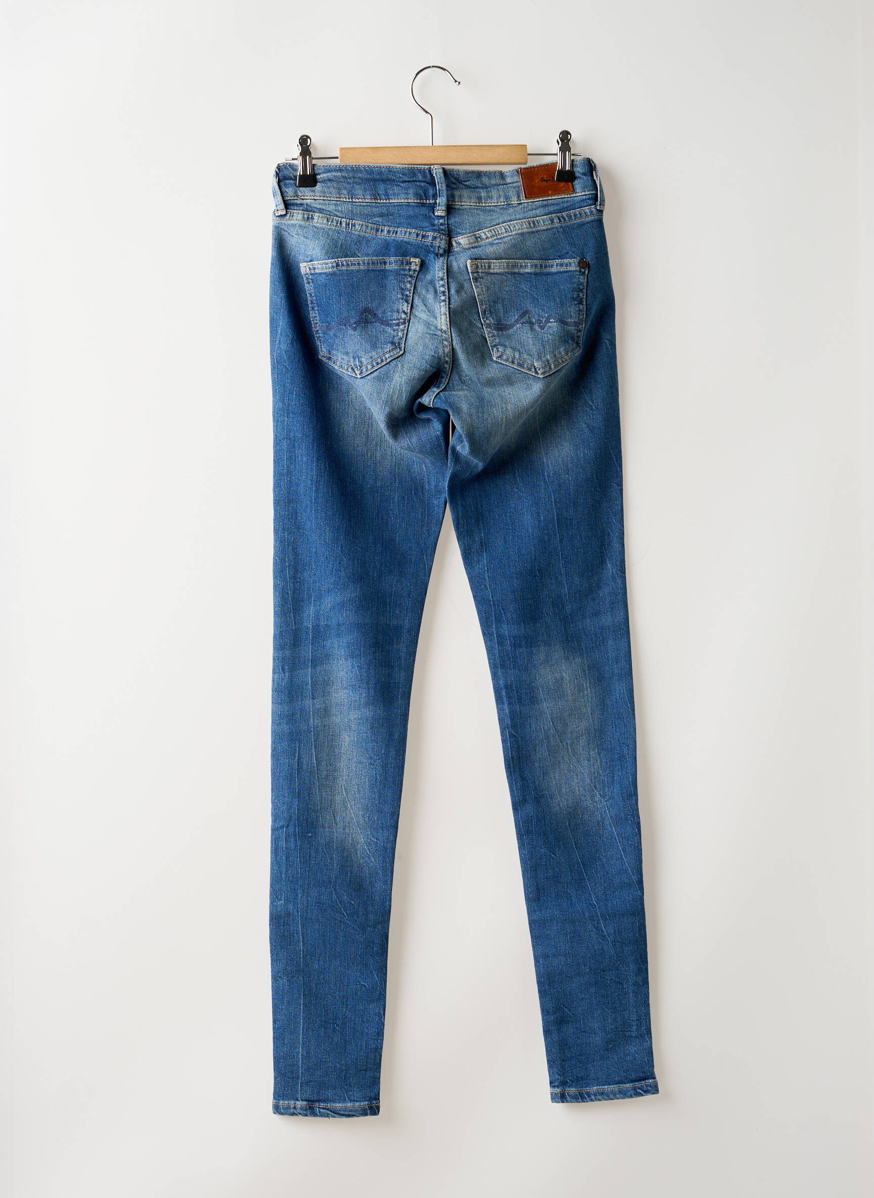 Lieknos džinsai nusidėvėjęs ir išblukęs efektas maža dydžio mėlyna PEPE JEANS moteris