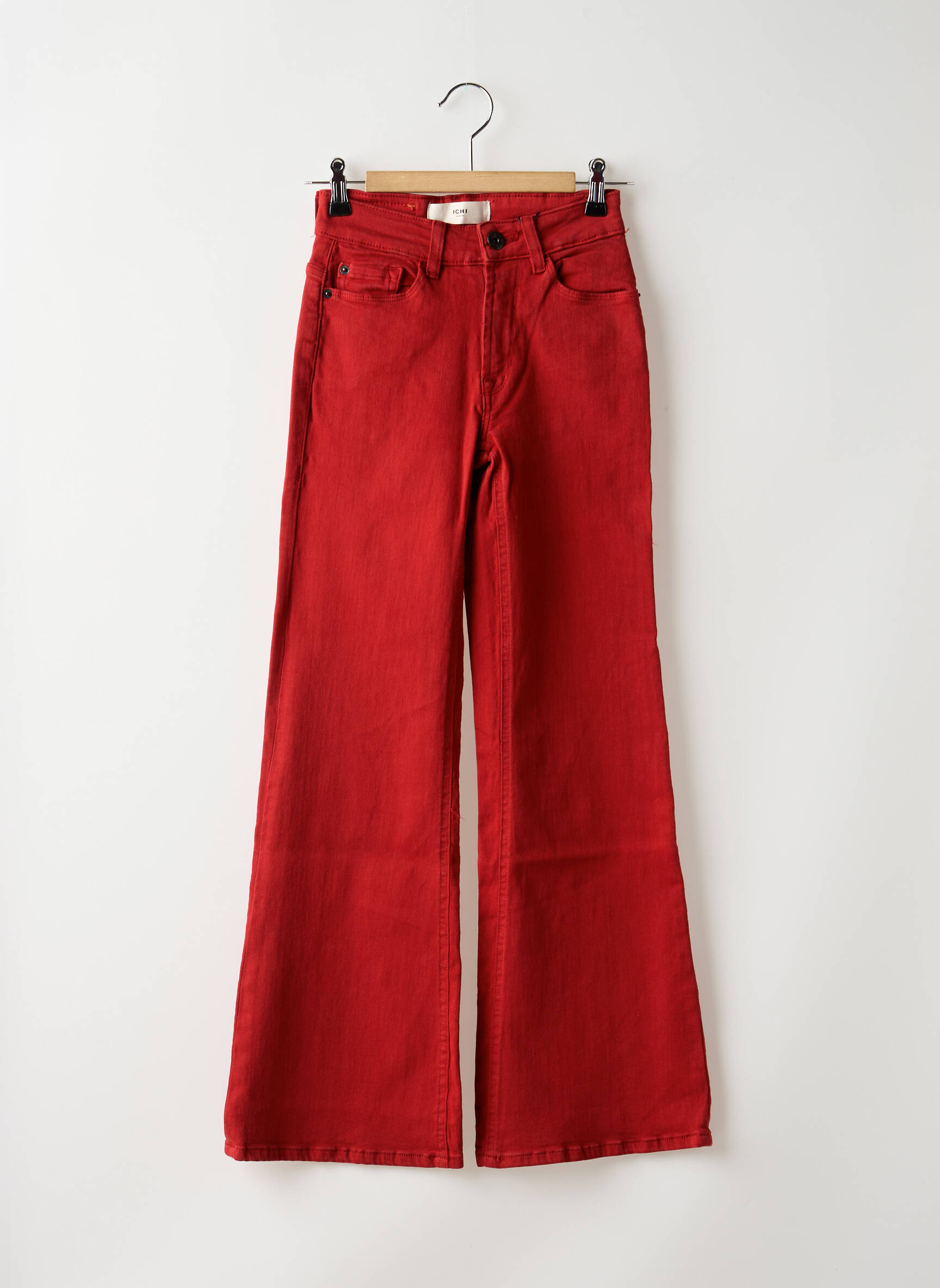 Bootcut džinsai aukšta talija aukšta talija raudona ICHI moteris