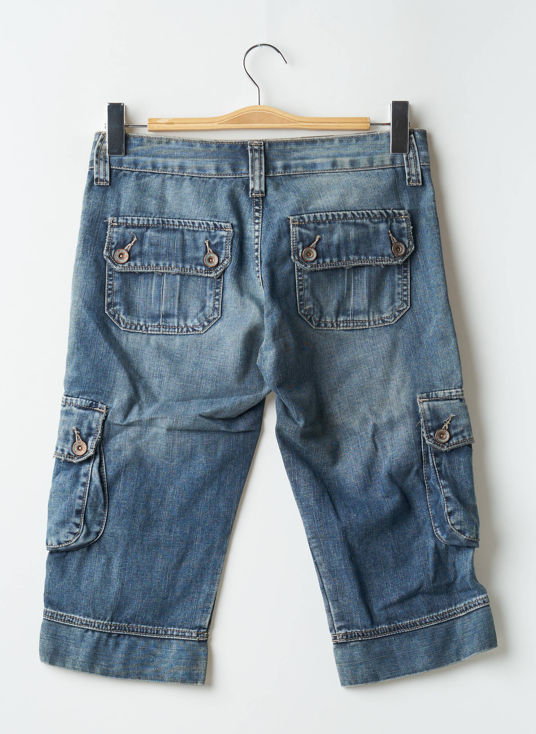 Pusilgių kelnių tamprumas maža dydžio mėlyna DENIM STUDIO moteris