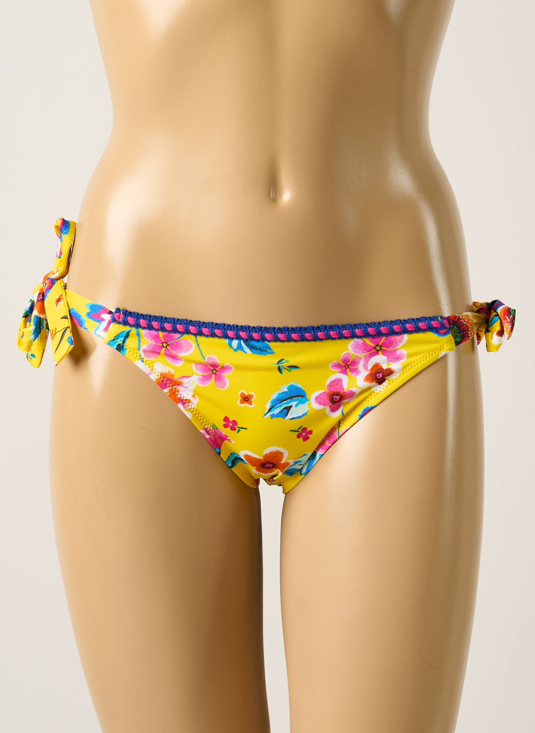 Maudymosi kelnaitės gėlių raštas bikini geltona ANTIGEL moteris
