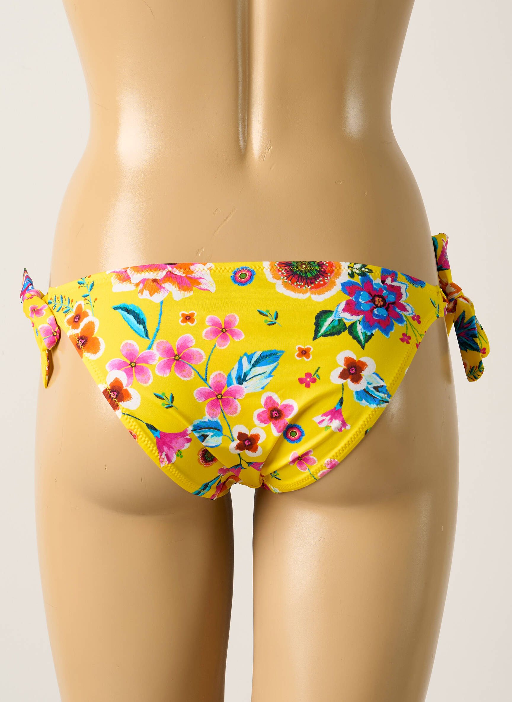 Maudymosi kelnaitės gėlių raštas bikini geltona ANTIGEL moteris