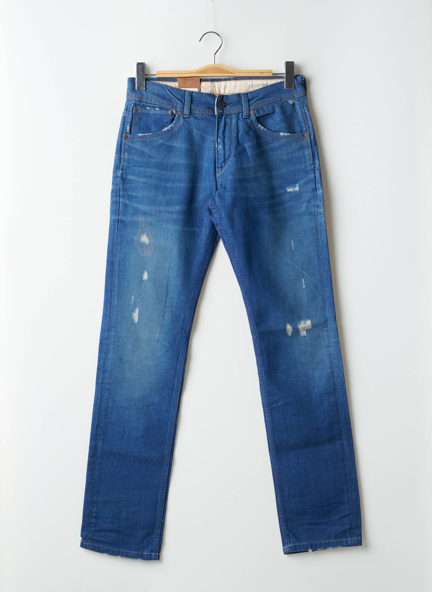 Lieknos džinsai nusidėvėjęs ir išblukęs efektas reguliuojamo dydžio mėlyna PEPE JEANS berniukas