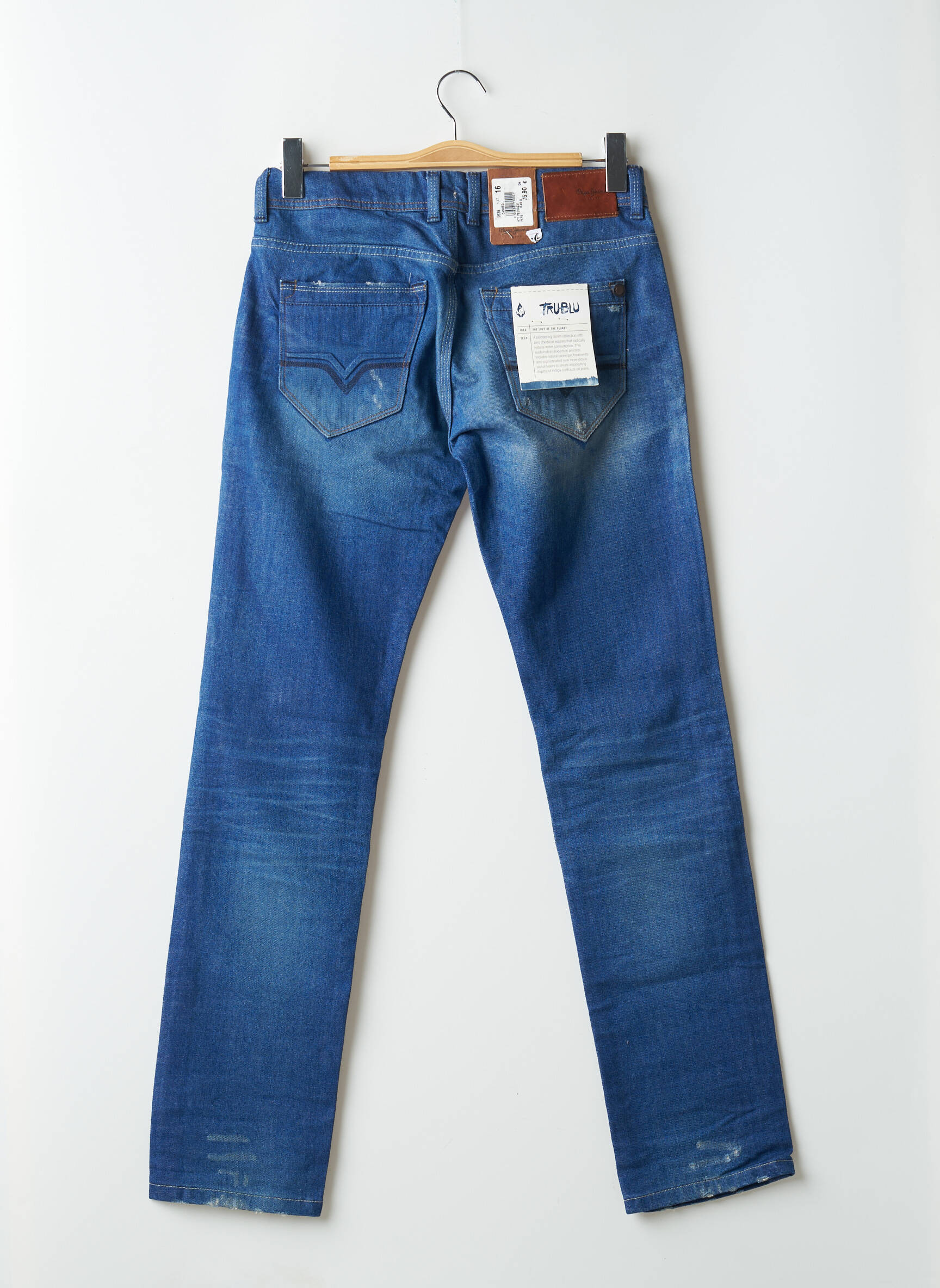 Lieknos džinsai nusidėvėjęs ir išblukęs efektas reguliuojamo dydžio mėlyna PEPE JEANS berniukas