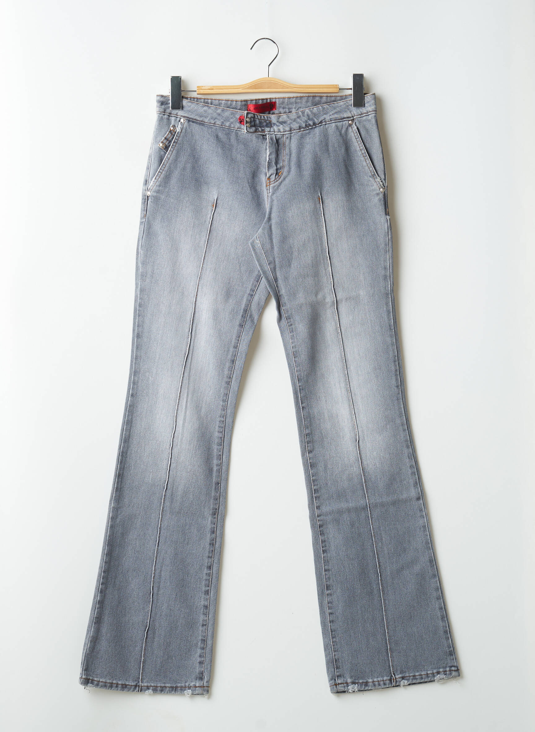 Bootcut džinsai užtrauktukas po lipduku uždarymas maža dydžio pilka CIMARRON moteris