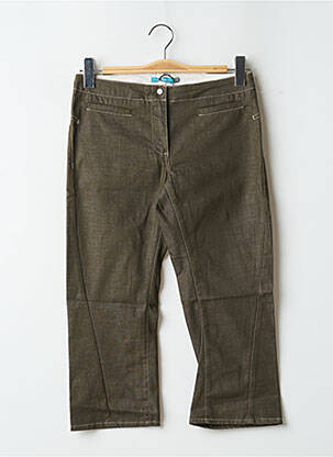 Pusilgių kelnių popelinos audinys, kuris pasižymi lygiu ir tankiu paviršiumi. normala dydis žalias TEDDY SMITH moteris