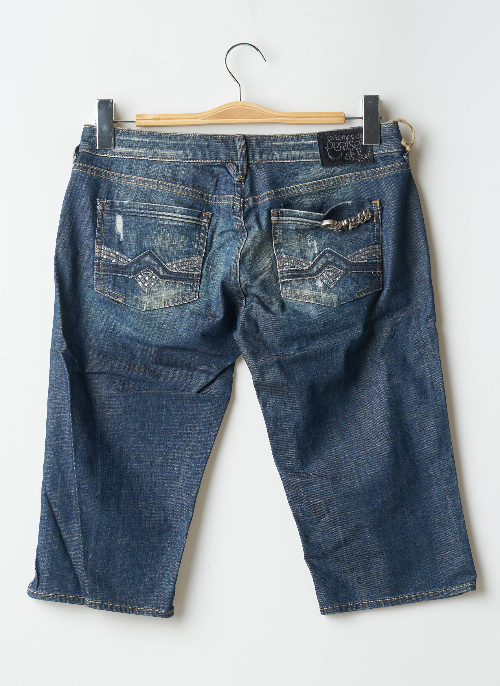 Bermudas tiesi kirpimas mėlyna LE TEMPS DES CERISES moteris