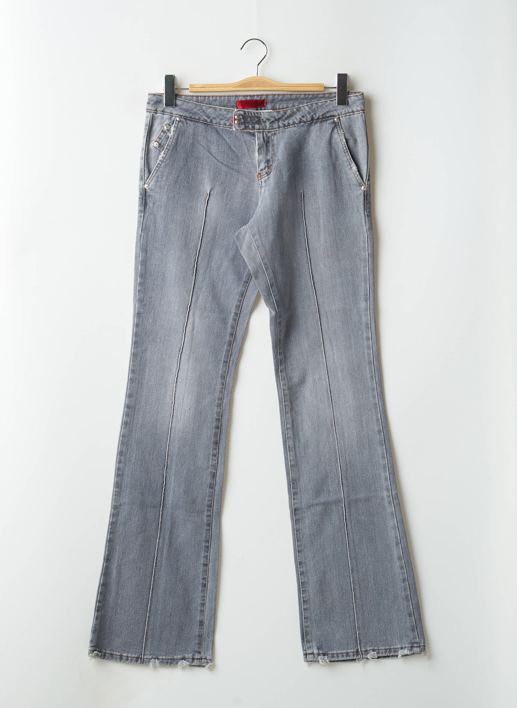 Bootcut džinsai brutinis audimas maža dydžio pilka CIMARRON moteris
