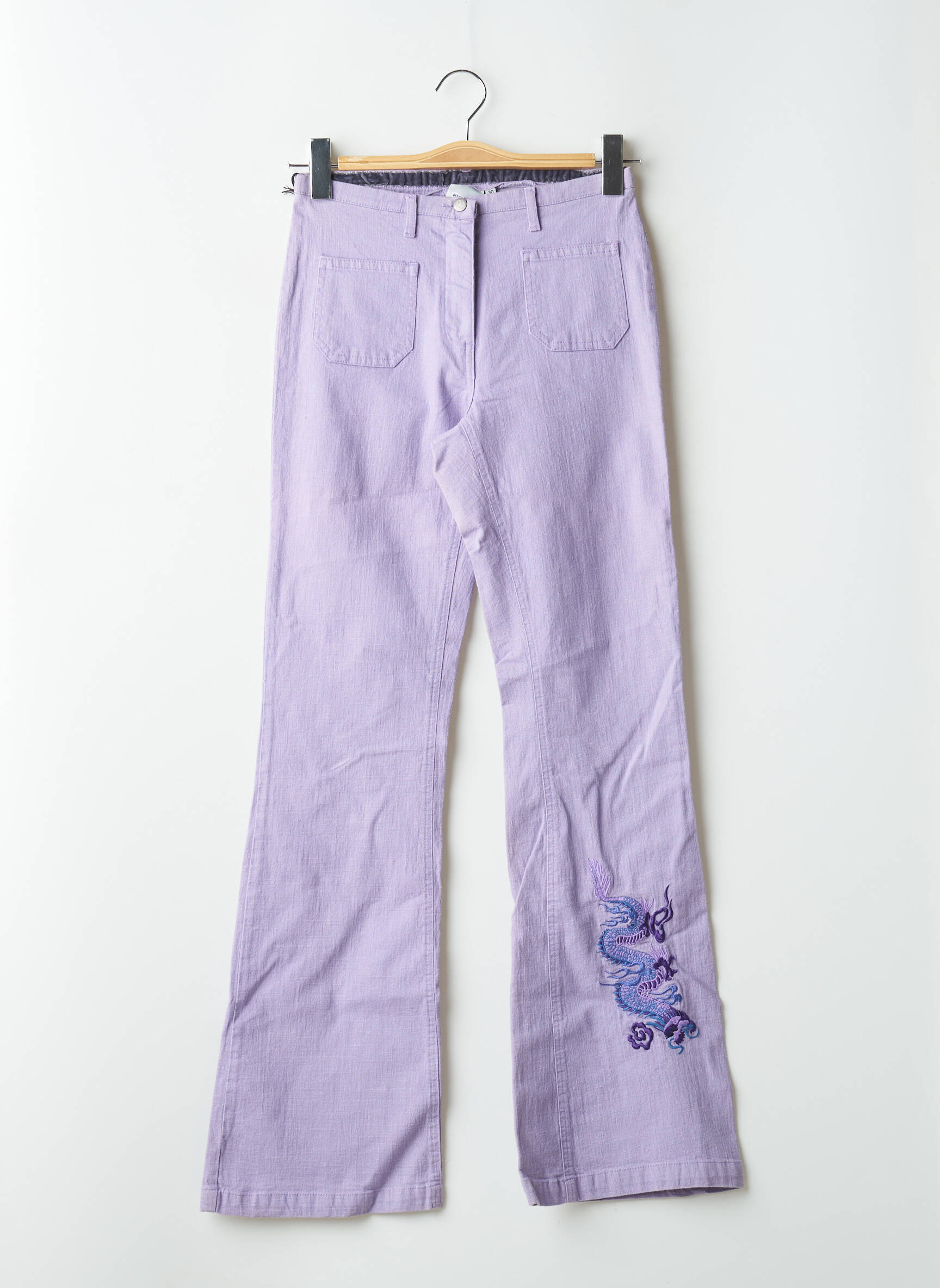 Bootcut džinsai aukšta talija aukšta talija violetinis SCHOOL RAG moteris