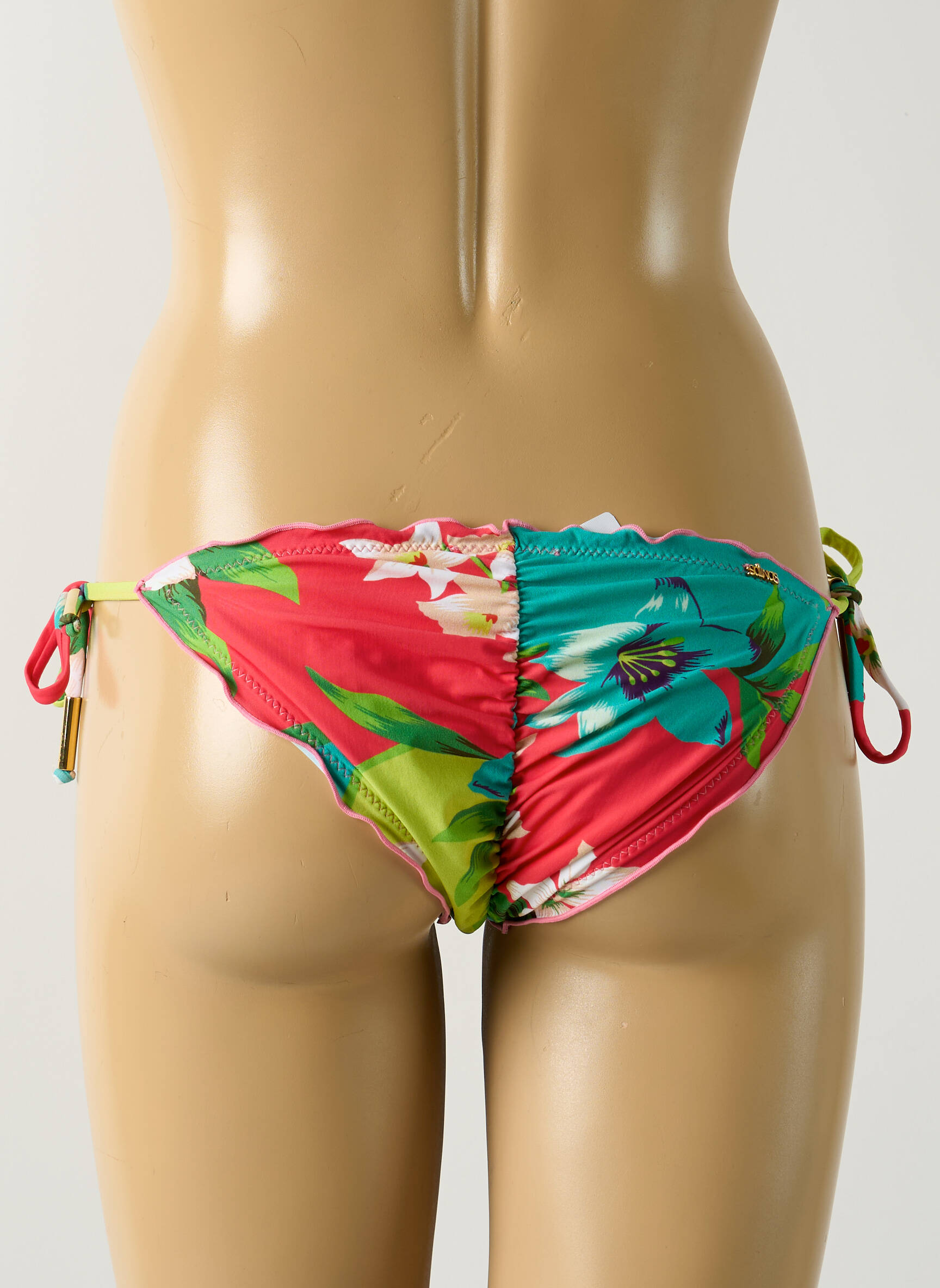 Maudymosi kelnaitės gėlių raštas bikini žalias SALINAS moteris