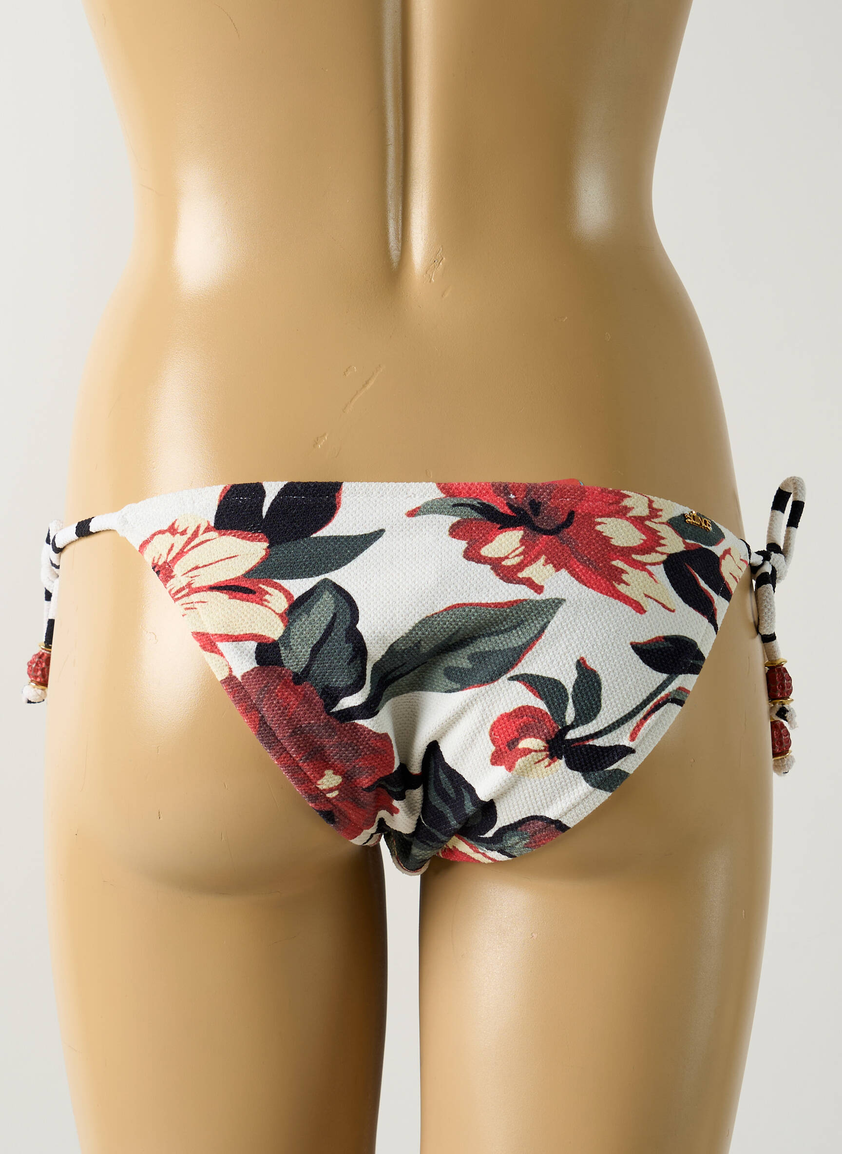 Maudymosi kelnaitės gėlių raštas bikini baltas SALINAS moteris