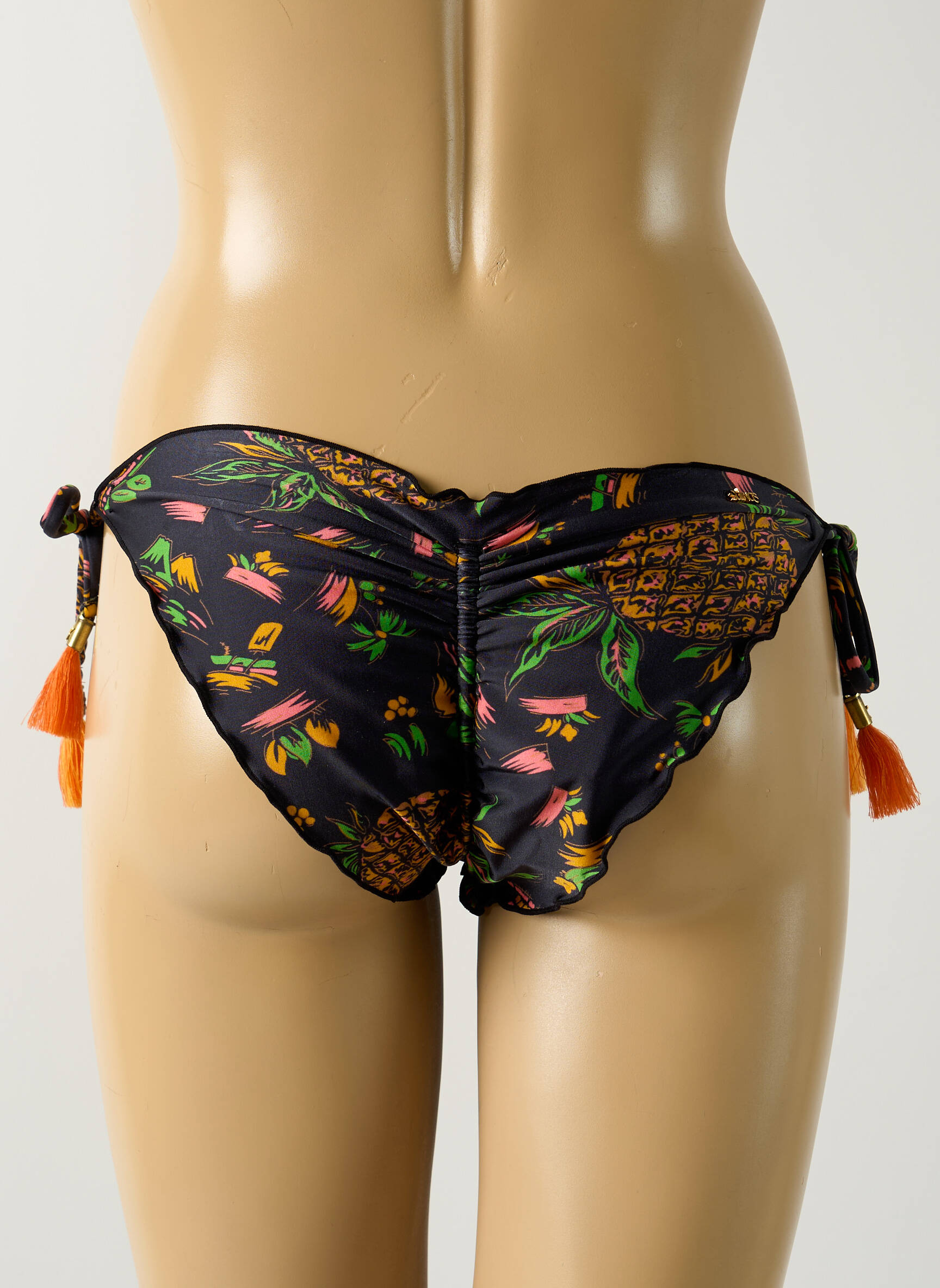 Maudymosi kelnaitės gėlių raštas bikini juodas SALINAS moteris