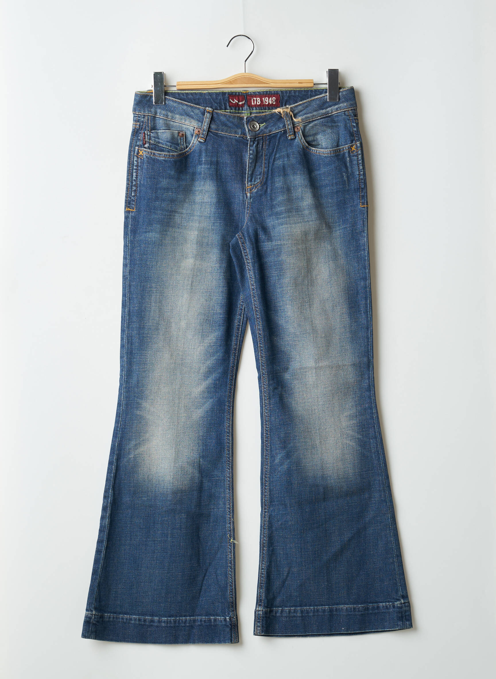 Bootcut džinsai kišenės mėlyna LTB moteris