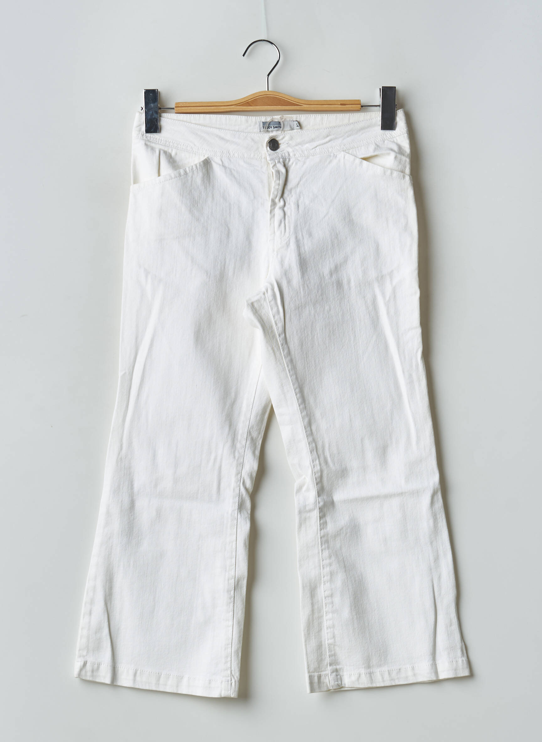 Bootcut džinsai aukšta talija aukšta talija baltas TEDDY SMITH moteris