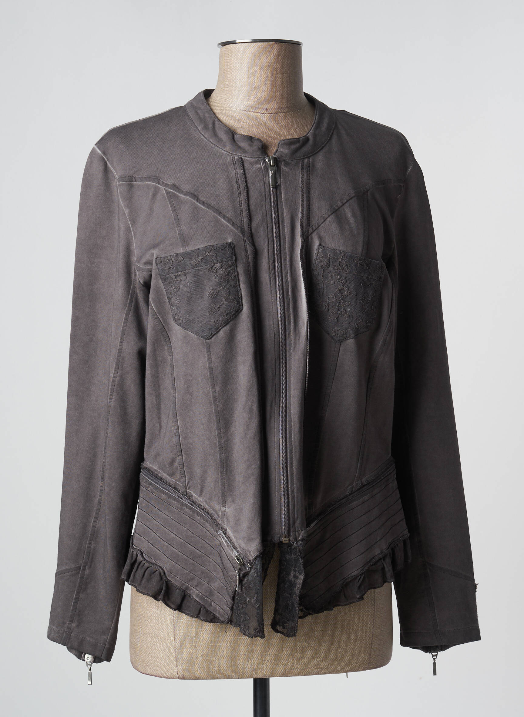 Kasdienis švarkas apvalus kaklas pilka MERI & ESCA moteris