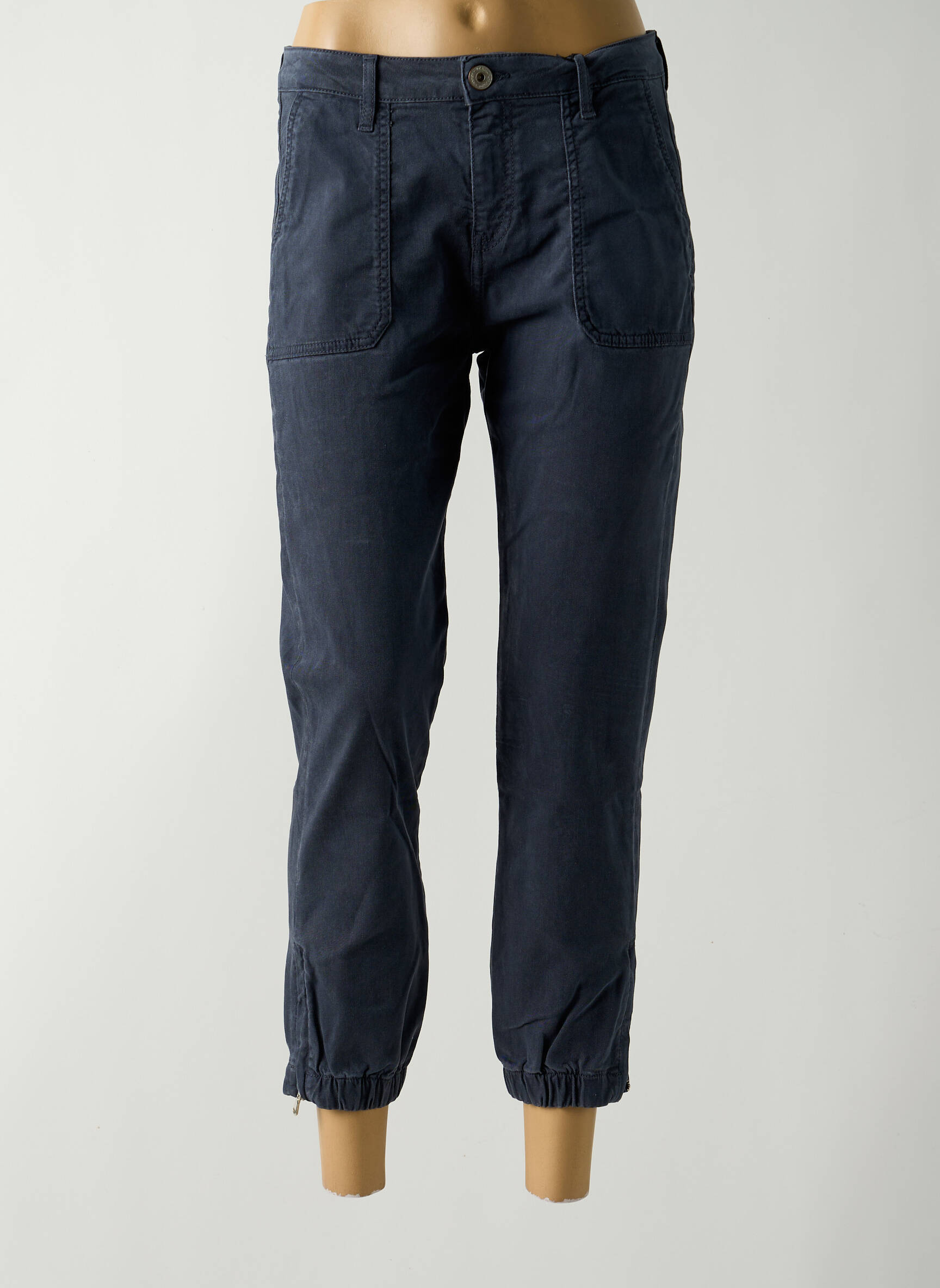7/8 kelnės uždarymas su užtrauktuku po mygtuku uždengimu mėlyna DENIM STUDIO moteris