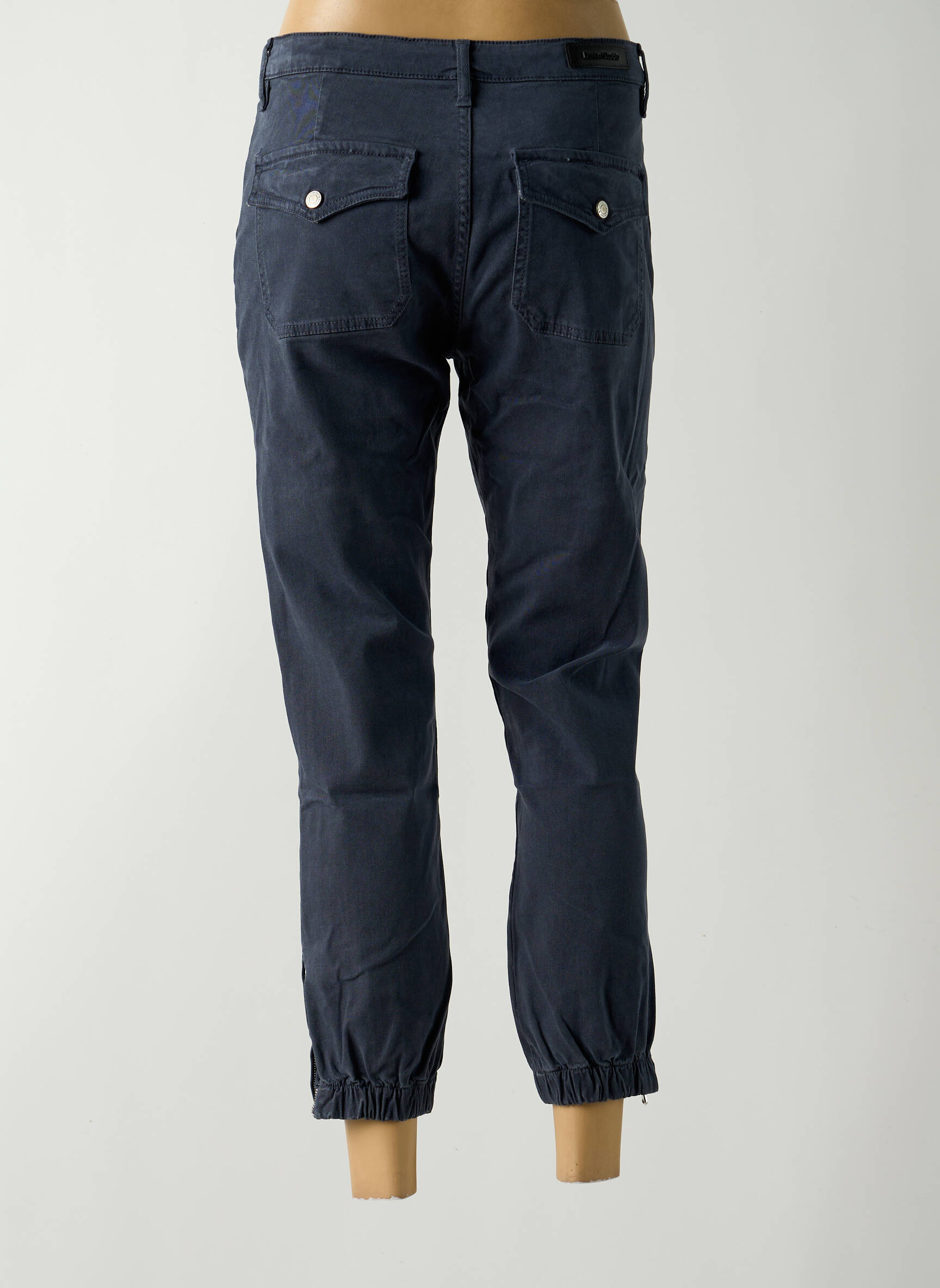 7/8 kelnės uždarymas su užtrauktuku po mygtuku uždengimu mėlyna DENIM STUDIO moteris