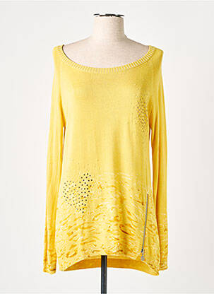 Megztinis apatinė dalis siaura ilgos rankovės geltona DESIGUAL moteris