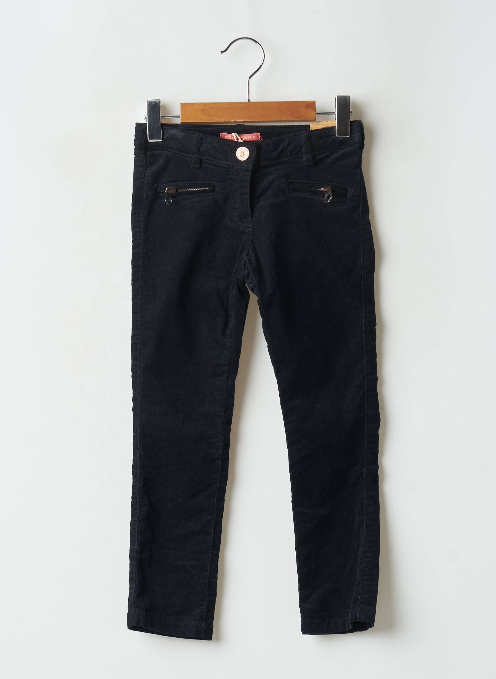 Lieknos kelnės aksomo audimas reguliuojamo dydžio juodas SCOTCH & SODA mergina