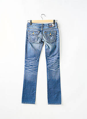Tiesios kirpimo džinsai nusidėvėjęs ir išblukęs efektas maža dydžio mėlyna TRUE RELIGION moteris