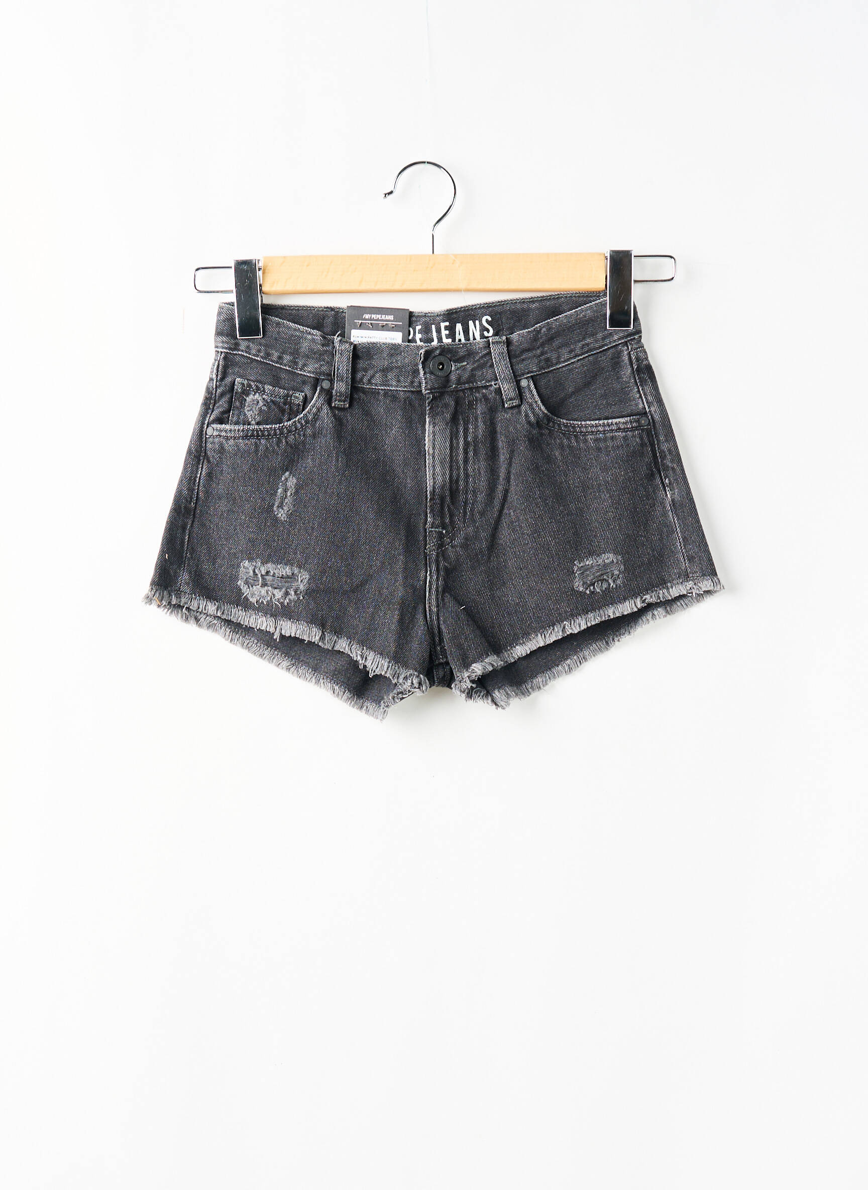 Šortas denimo audinys pilka PEPE JEANS mergina