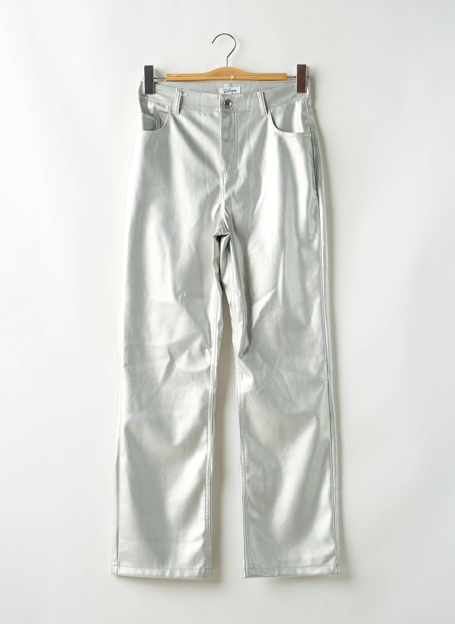 Tiesi kelnė aukšta talija aukšta talija sidabrinė JENNYFER moteris