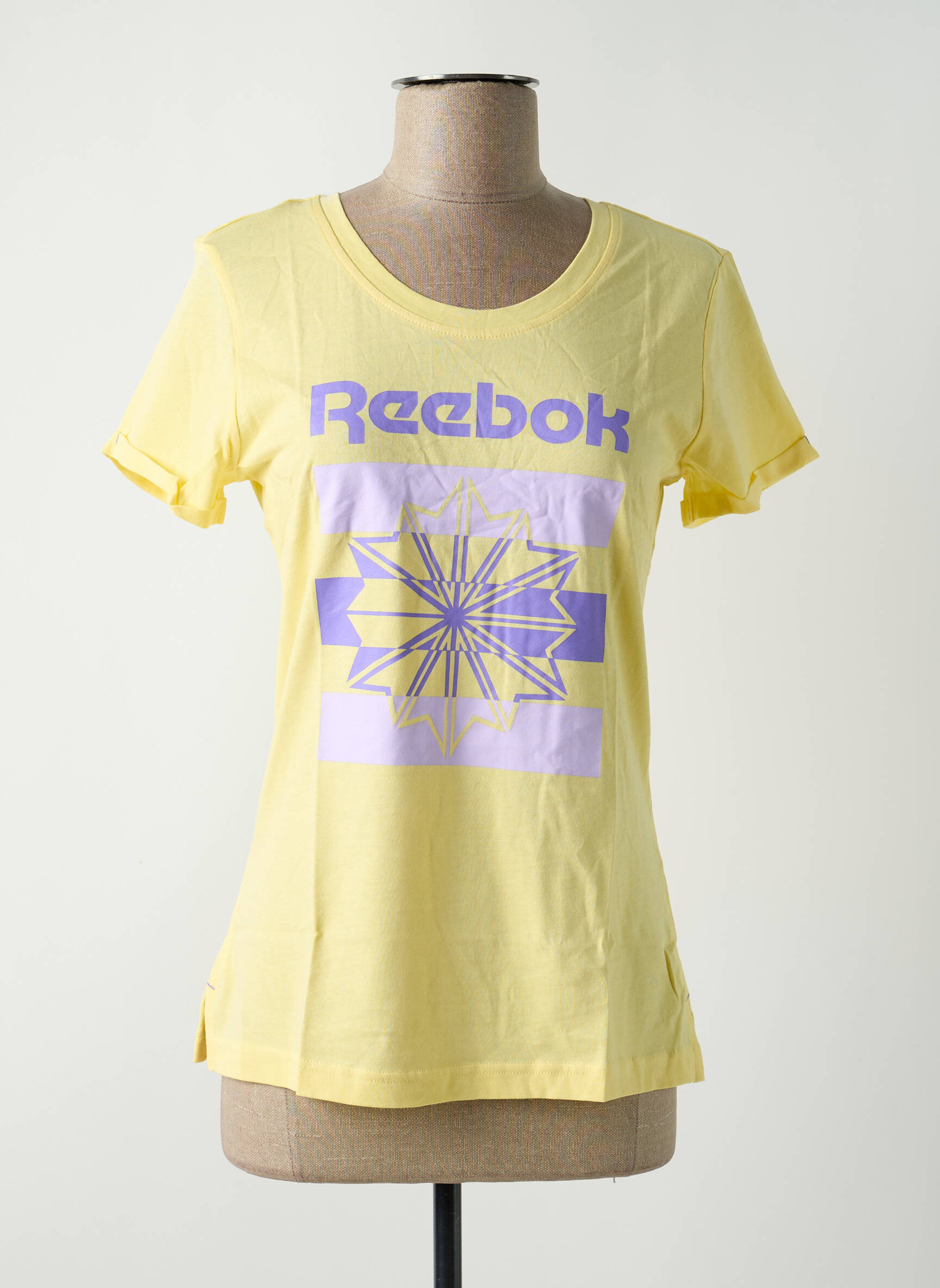 T-marškinys sietspausdinimas trumpas rankovės geltona REEBOK moteris