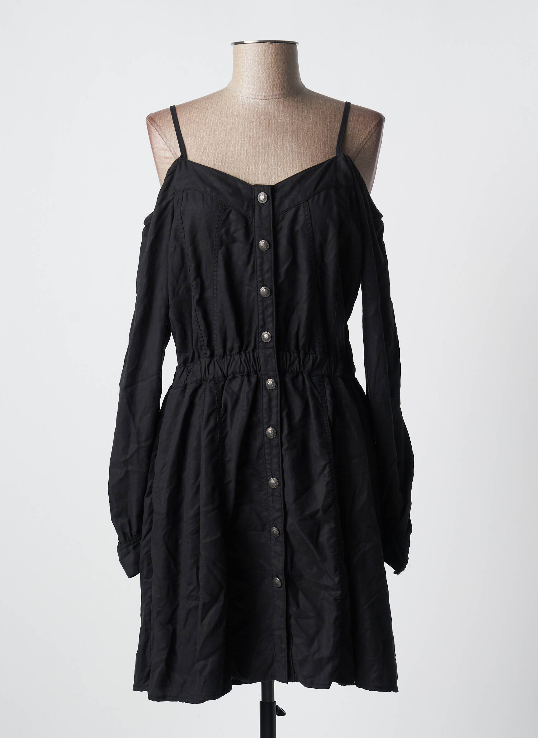 Pusilgių suknelė ilgos rankovės ilgos rankovės juodas THE KOOPLES moteris