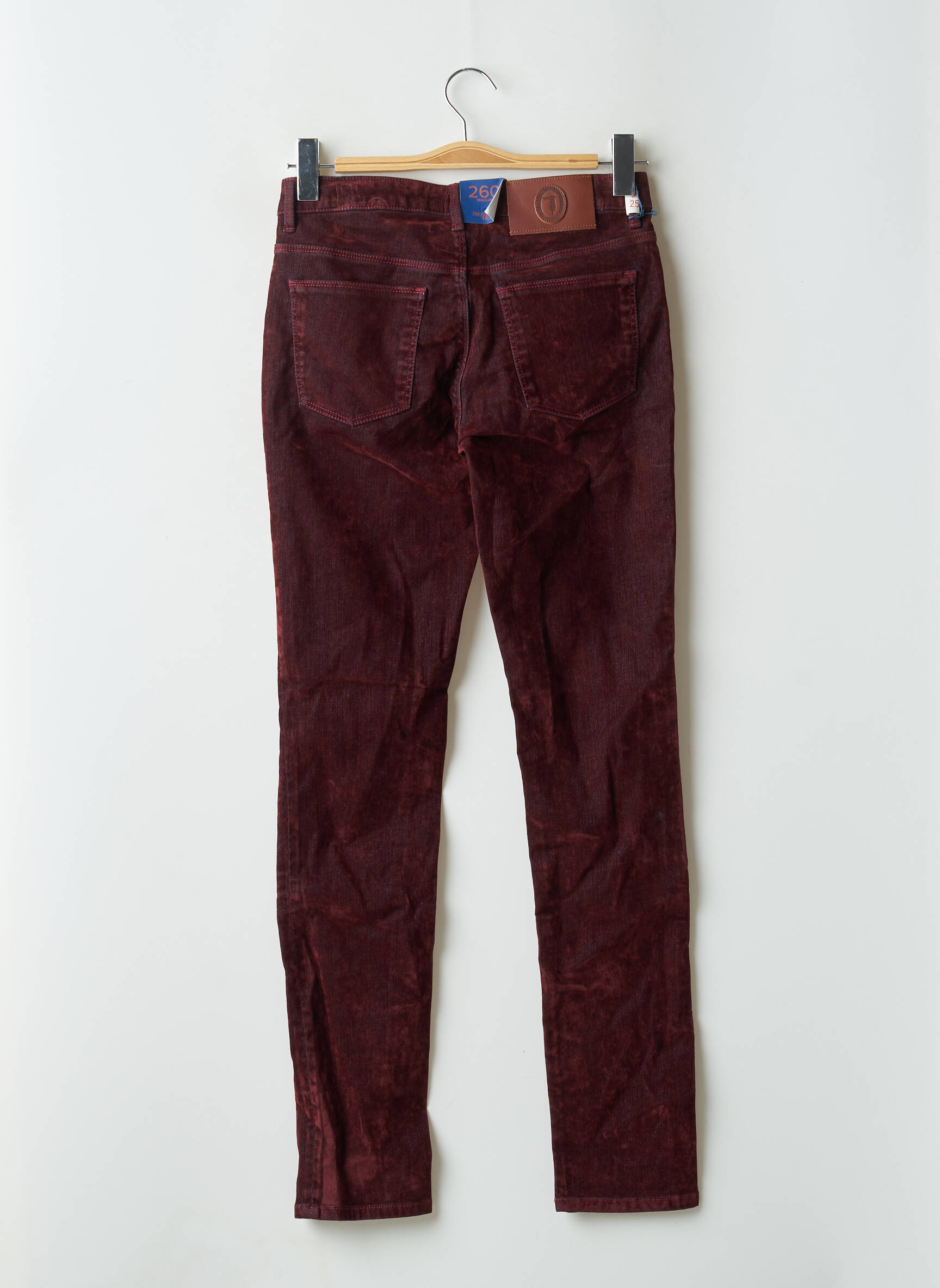 Lieknos kelnės aukšta talija aukšta talija raudona TRUSSARDI JEANS moteris