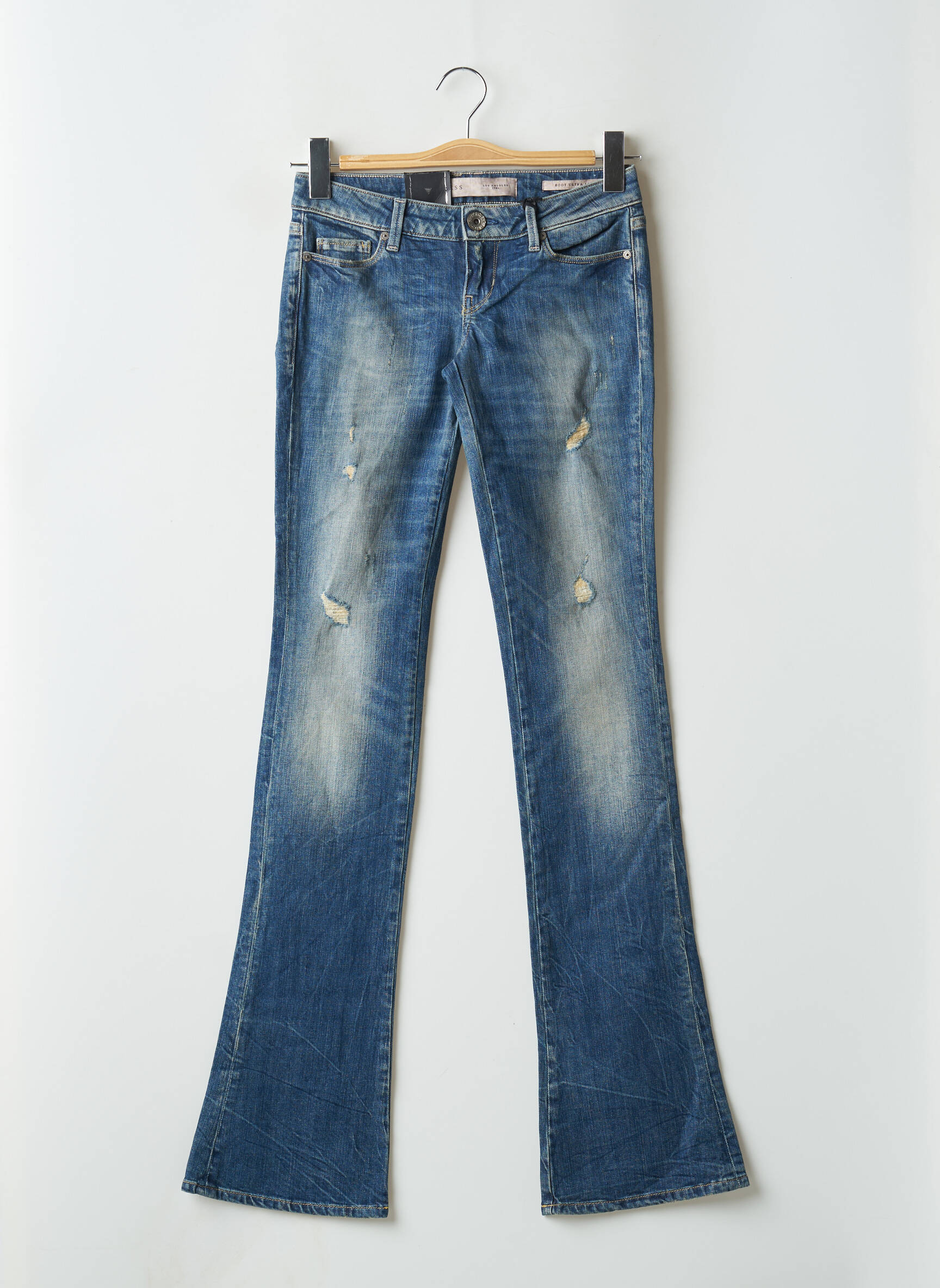 Bootcut džinsai tamprumas maža dydžio mėlyna GUESS moteris