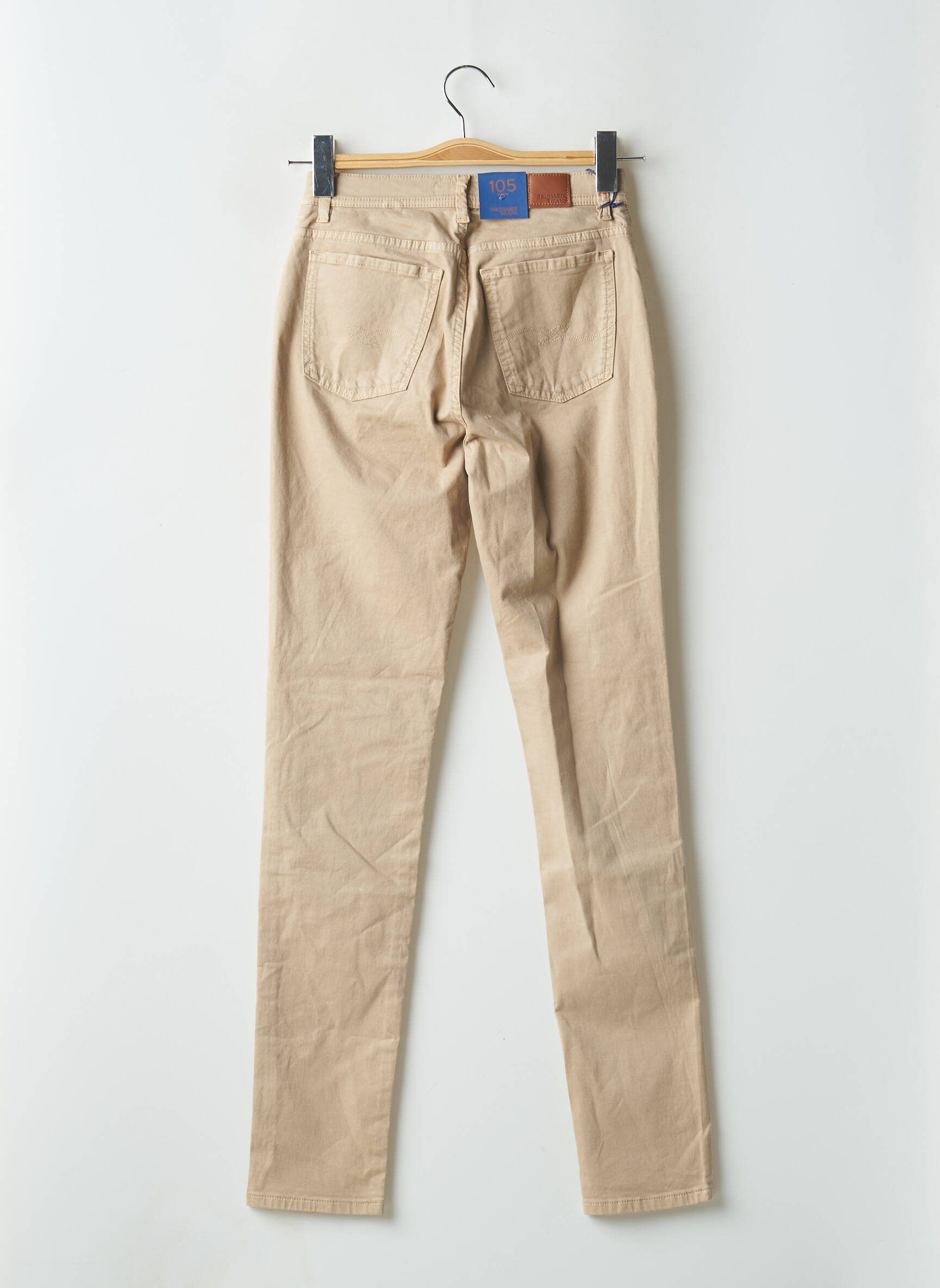 Lieknos kelnės aukšta talija aukšta talija bežinis TRUSSARDI JEANS moteris